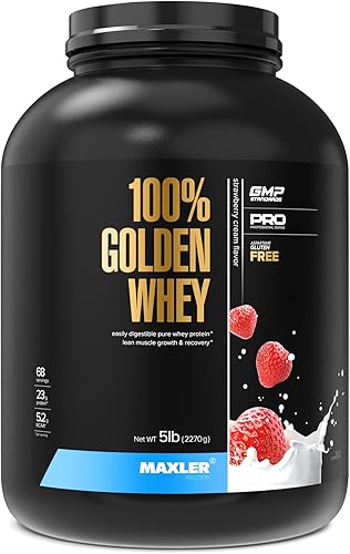 Maxler 100% proteína de suero dorado  0.88oz de proteína de suero de leche en polvo de primera calidad por porción  Pre, Post e Intra Entrenamiento