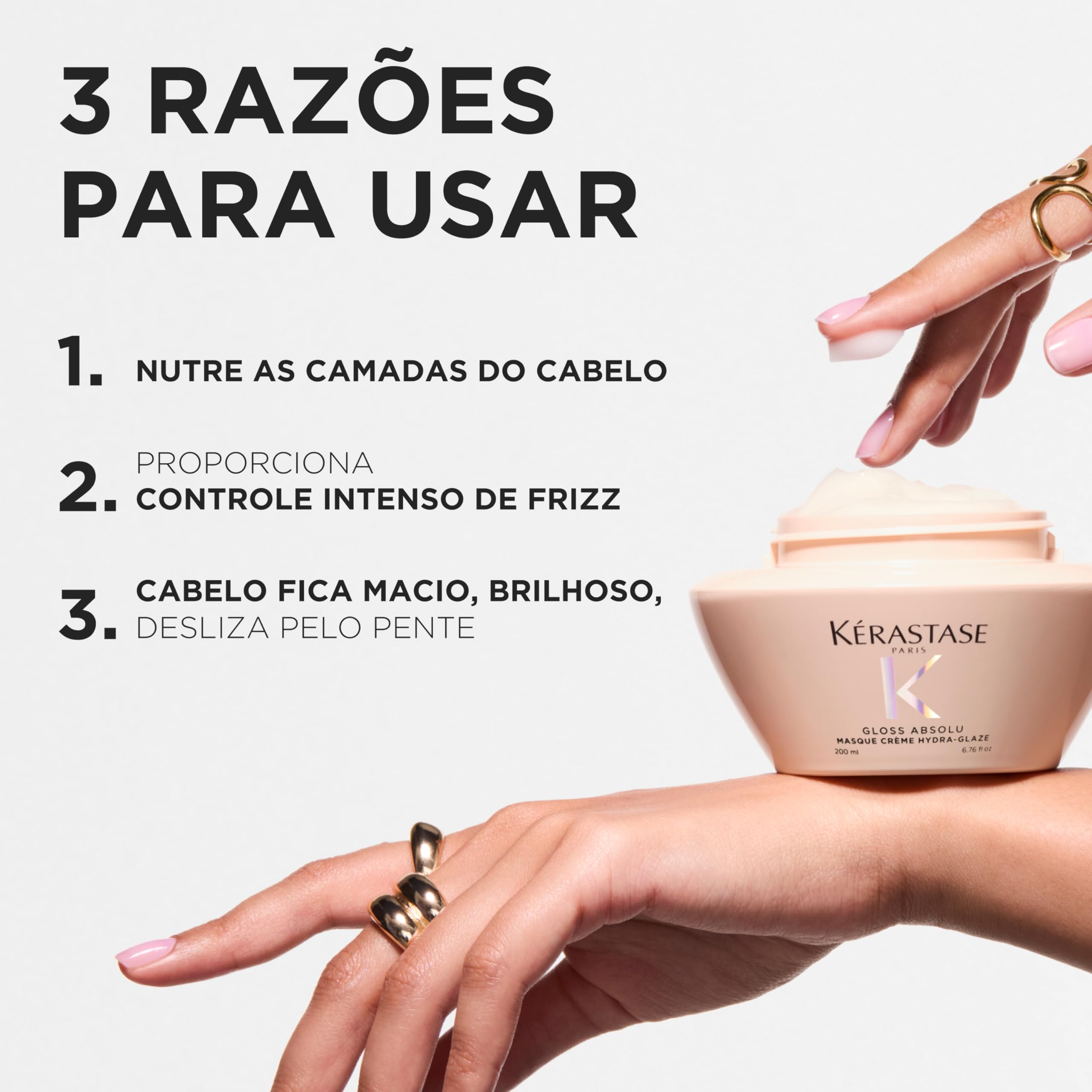 KÉRASTASE Gloss Absolu Masque Crème Hydra-Glaze Hydra-Nourrissant Anti-Frisottis Acide Hyaluronique