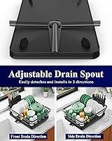 Vista 4 de Kitsure - Escurridor de platos para encimera de cocina, para organización y almacenamiento, de acero inoxidable con soporte para cubiertos, 12 x