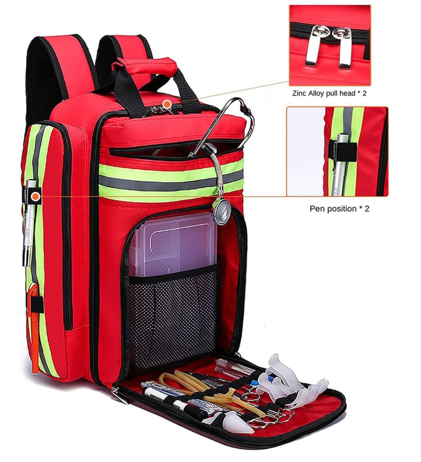 Sacchetto Di Primo Soccorso,Borsa Da Medico, Zaino Medico Di Emergenza Vuoto Per Trauma, Zaino Infermiere Domiciliare Con Riflettente, Borsa Paramedica Di Viaggio