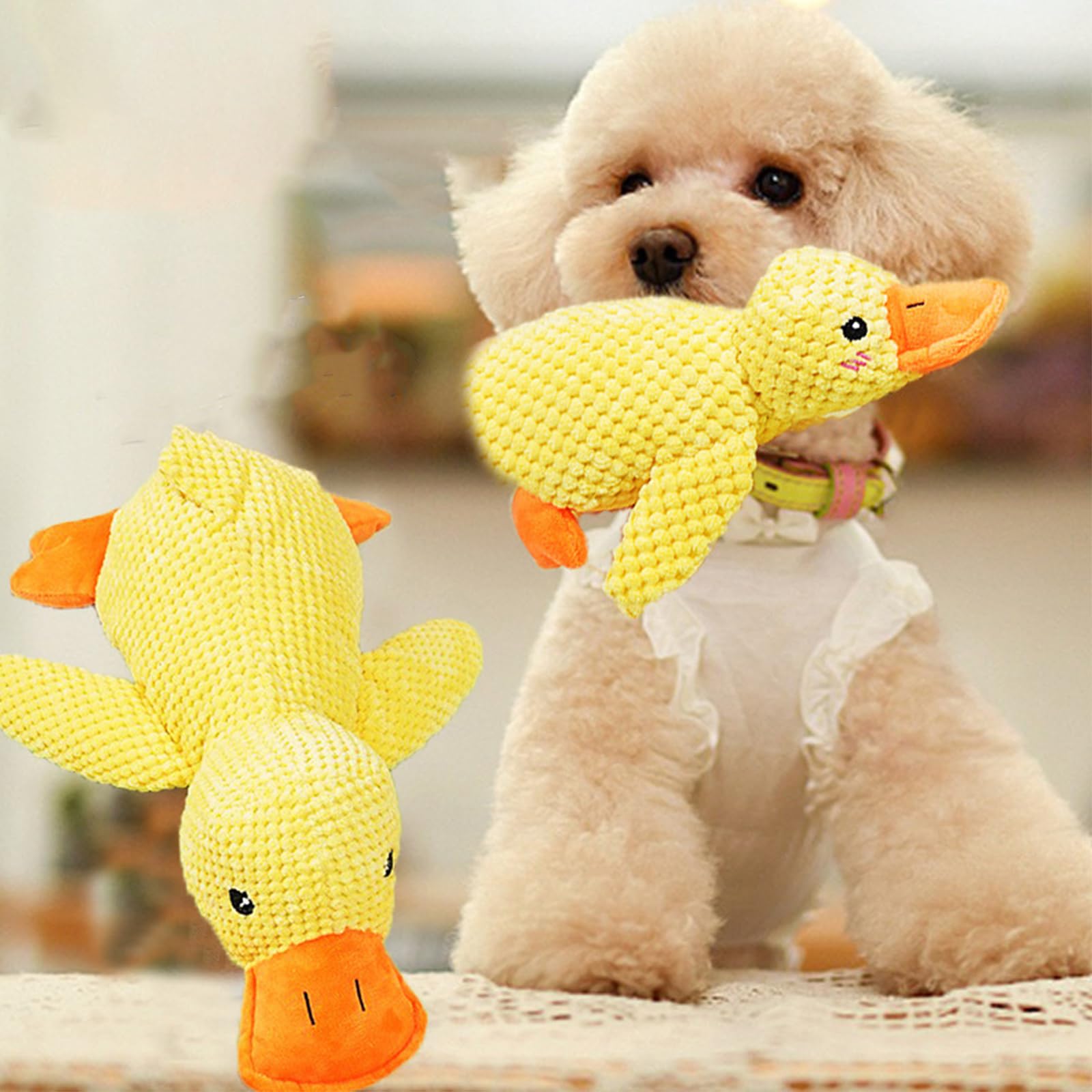 FOSDICK 1 Piece Calming Duck Dog Toy, Soft Plush Quack Quack Duck Dog Toy, Bite Resistant Dog Toy Duck - Image 2
