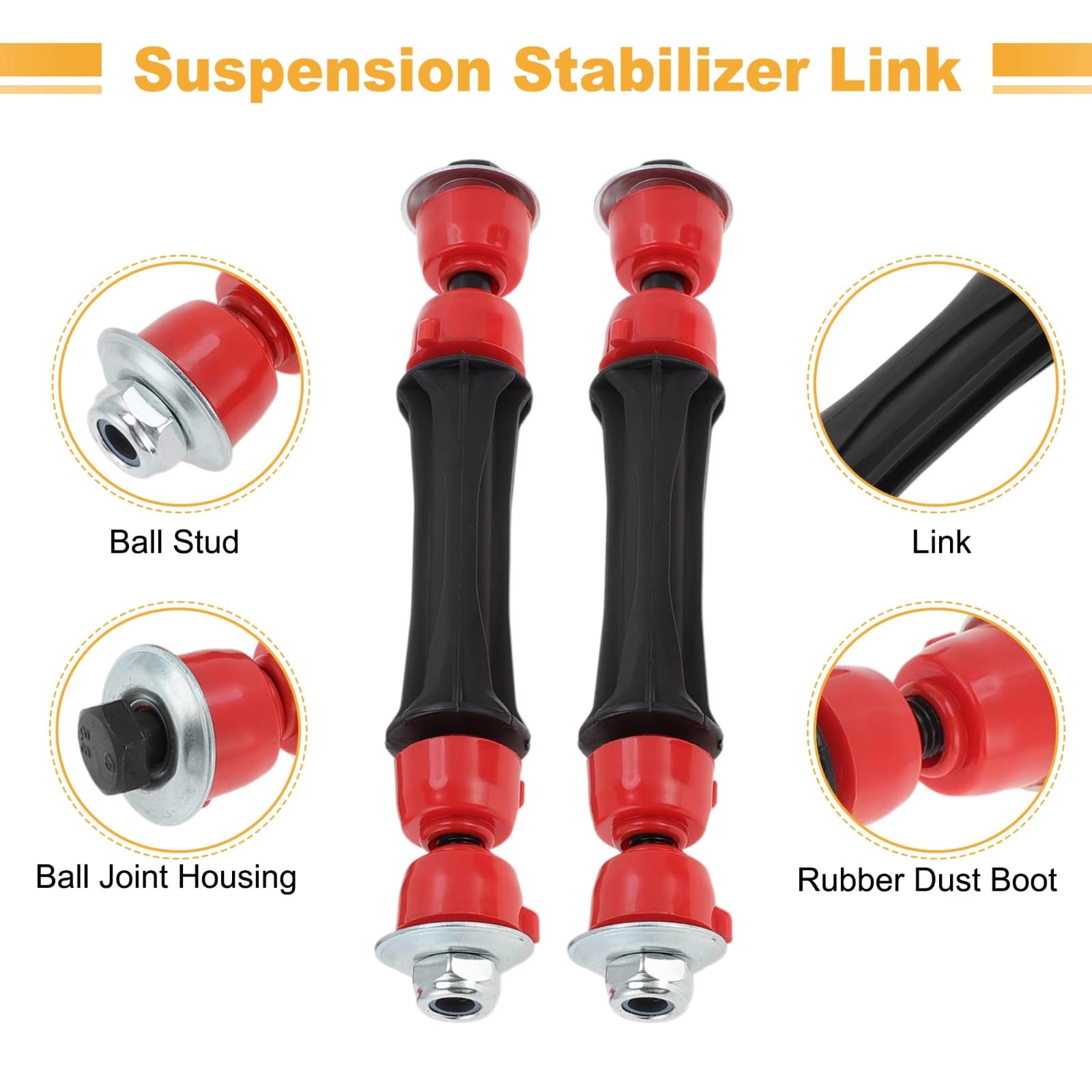 Kit de 2 bieletas de Barra estabilizadora Delantera, bieletas de Extremo de Barra de suspensión K700538, Compatible con Chevrolet para Tahoe 2004-2019 y Avalanche 2007-2013.