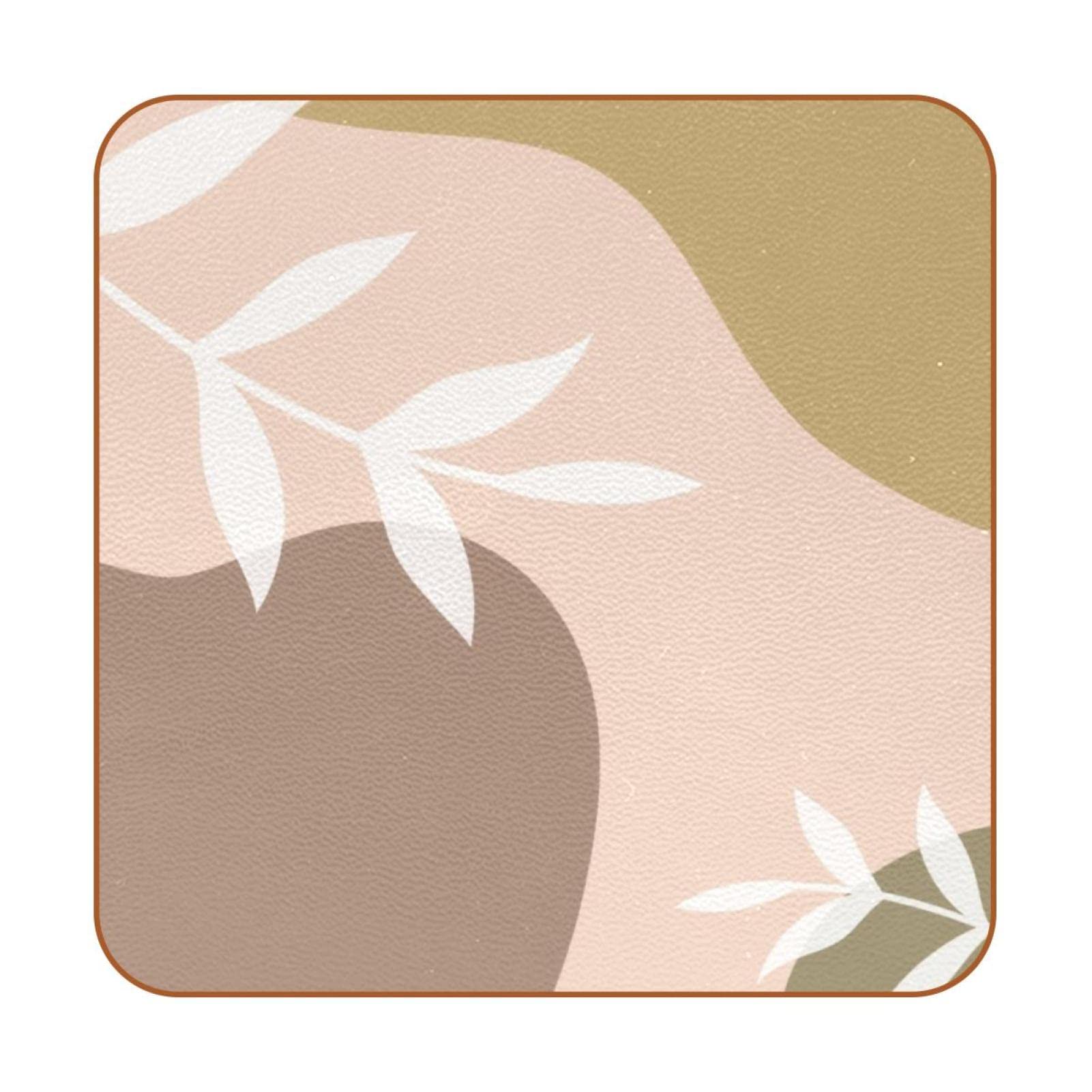 Dessous de verre lavables et antidérapants carrés plantes tropicales x6