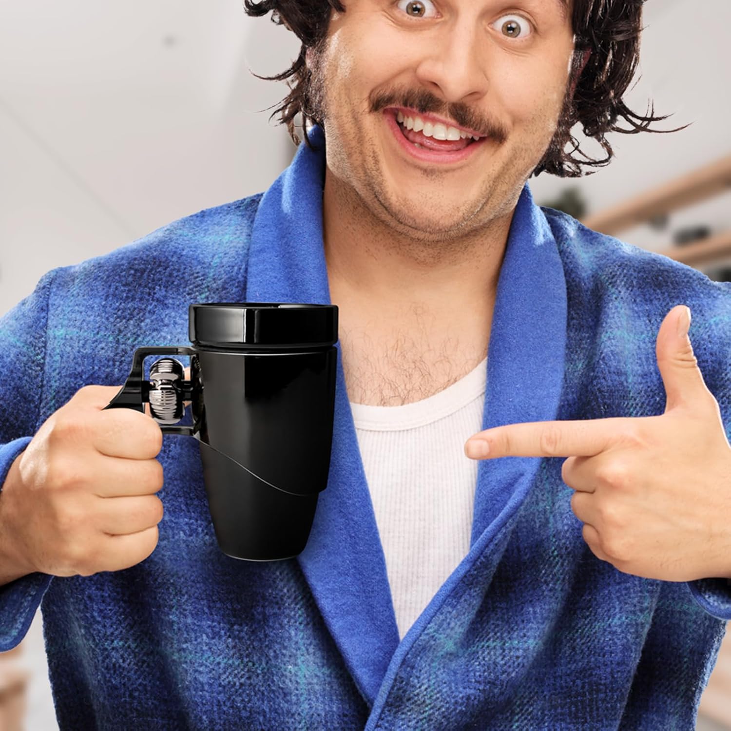 Novelty Coffee Mugs for Men, Ceramic Funny Gun Cup, Revolver Mugs, Birthday Gifts for Father, Black Cool Unique Coffee Mug for Men, Fathers Day Dad Gifts(16 oz BLACK) - Image 8