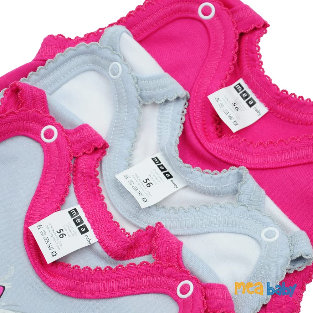 Romper niemowlęcy unisex MEA BABY z nadrukiem wykonany ze 100% bawełny, opakowanie 5 szt. Body niemowlęce dla dziewczynki Body niemowlęce dla chłopców (68)