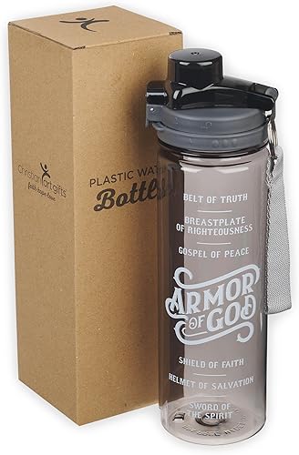 Miniatura 7 de Christian Art Gifts Wide Mouth BPA-Free Reusable Plastic Sports Water Bottle for Men & Women, Inspirational Scripture wLocking Flip-Top Lid & Carry