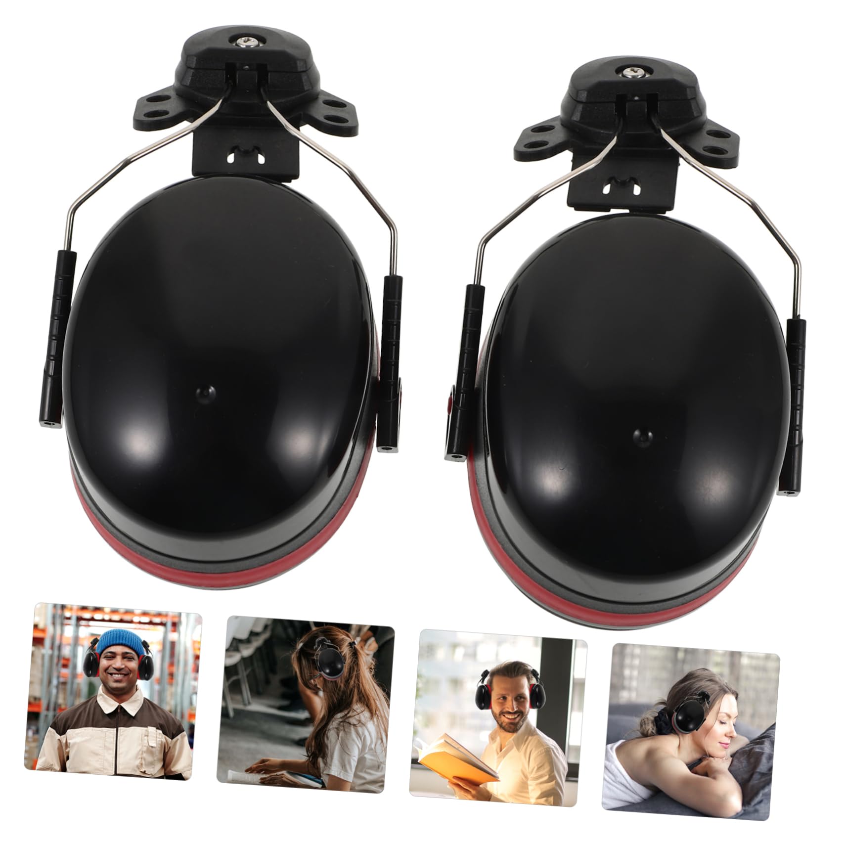 Mikikit 4pares Protección Auditiva Industrial Orejeras De Seguridad Ajustables Diseño De Casco Protección Acústica Efectiva Para Adultos y Orejeras Antirruido Para Uso Diario y