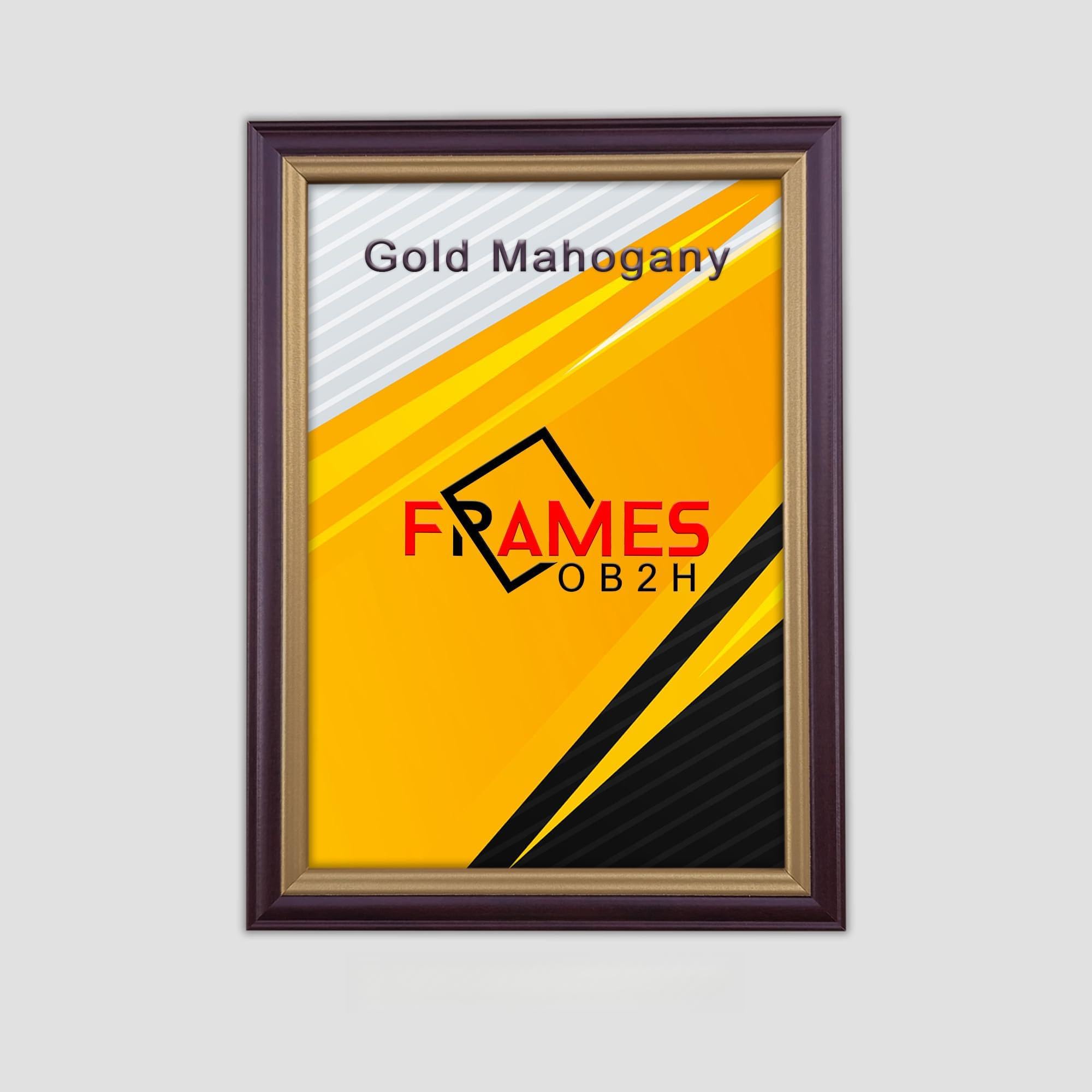 A1,A2,A3,A4,A5 Lw Mahogany Gold Line Poster Frame Picture Frame (Modern, Mahogany Gold, A1,59.4X84cm)