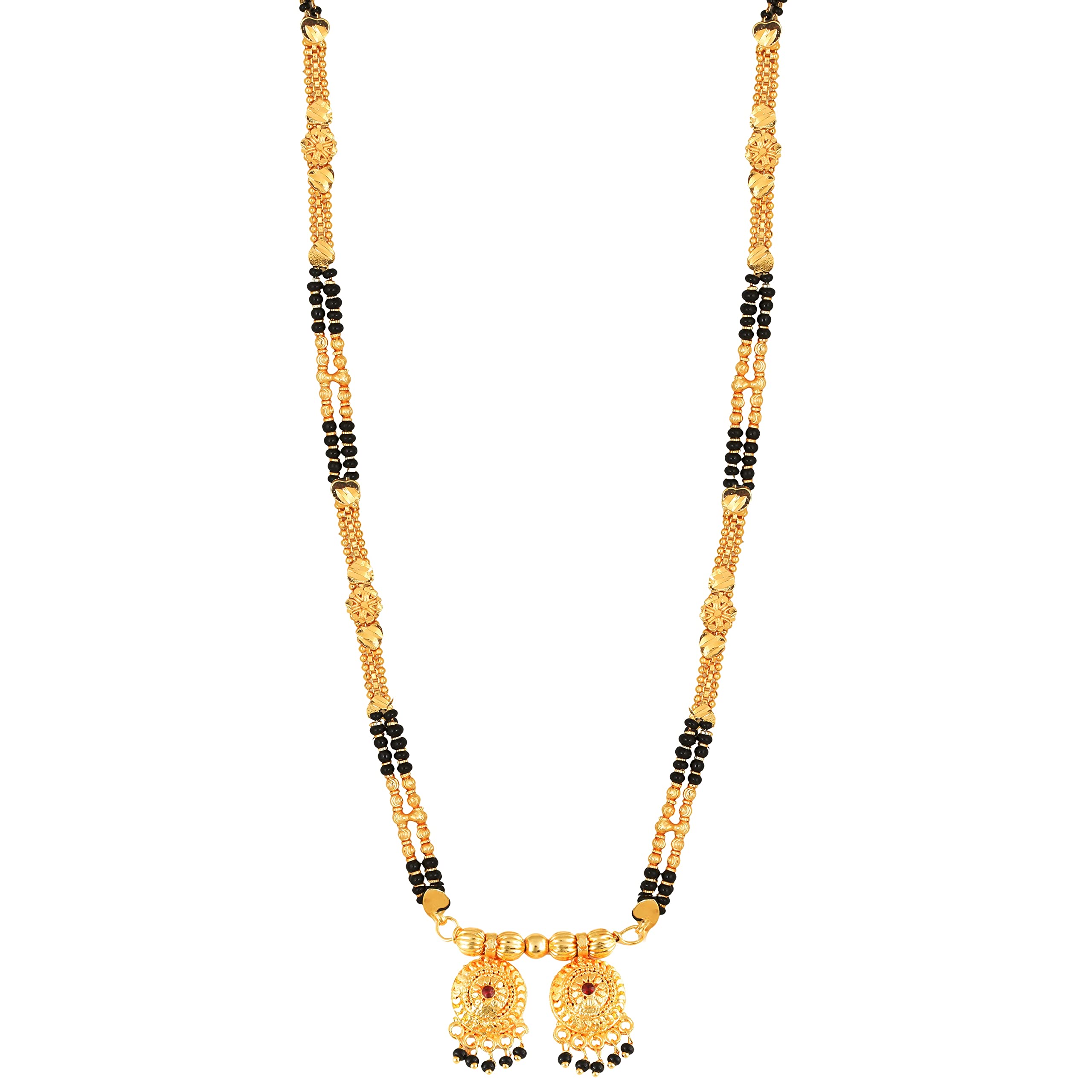 MEENAZ 2 Vati Wati Mangalsutra For Women Girls Temple South Indian Traditional 1 Gram Gold Stylish Maharashtrian Long Double Chain Double Mangal sutra Pendant Tanmaniya Black Nallapusalu Chains -405 (B0BNVYD7M6) Amazon Price History, Amazon Price Tracker