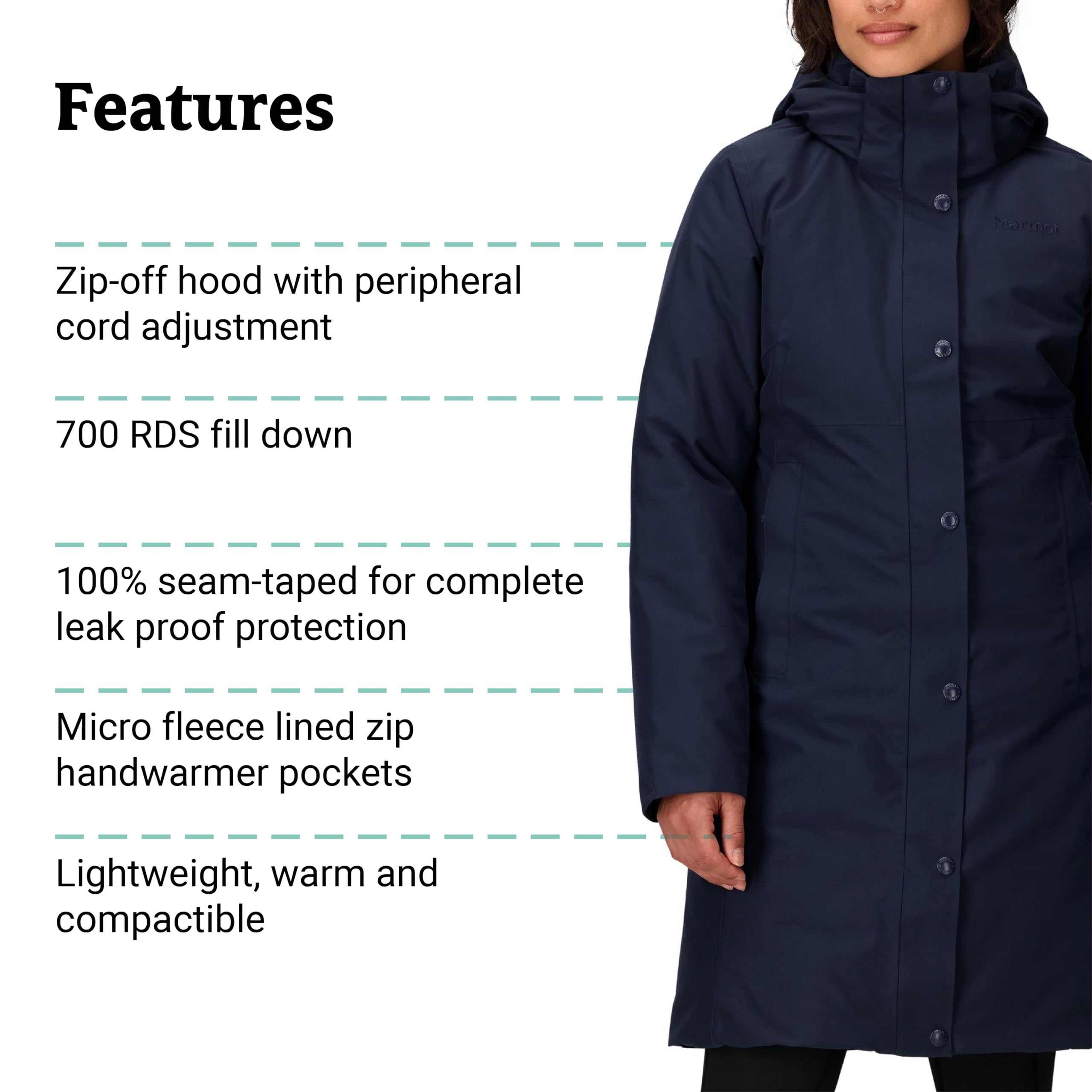 MARMOT Wm's Chelsea Coat Insulated Hooded Winter Coat Donna