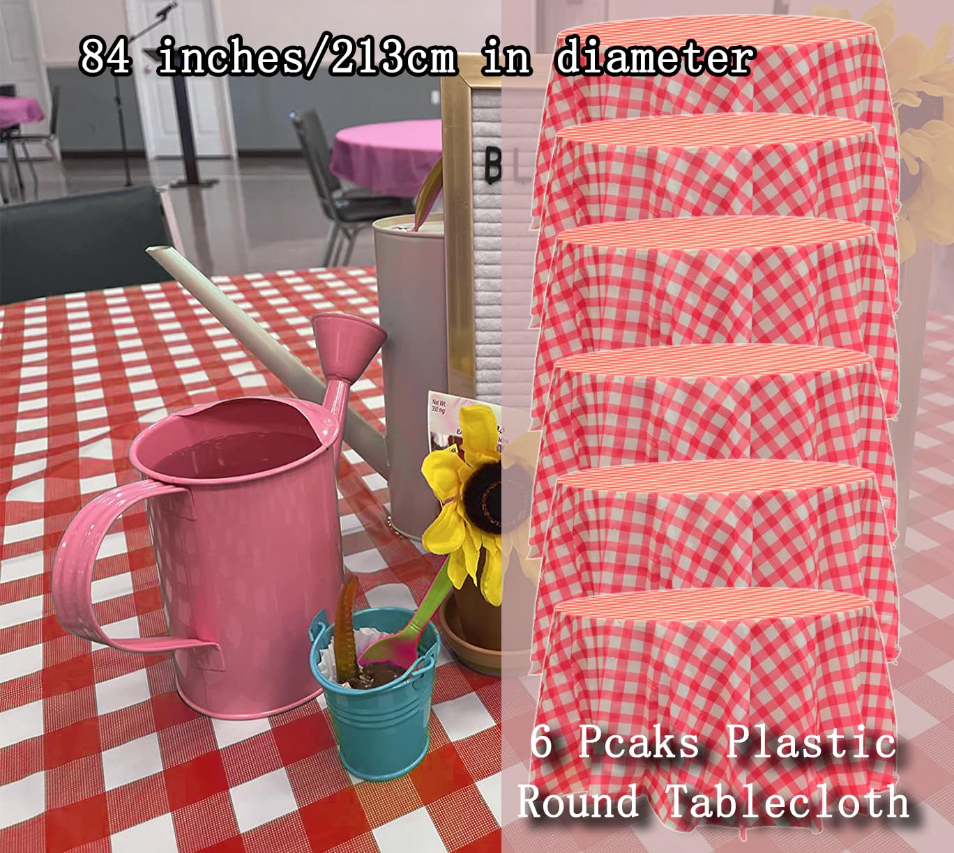 Tovaglie A Scacchi Rosse E Bianche - Confezione Da 4 - Impermeabili E Pratiche Per Feste E Picnic! - Foto 5