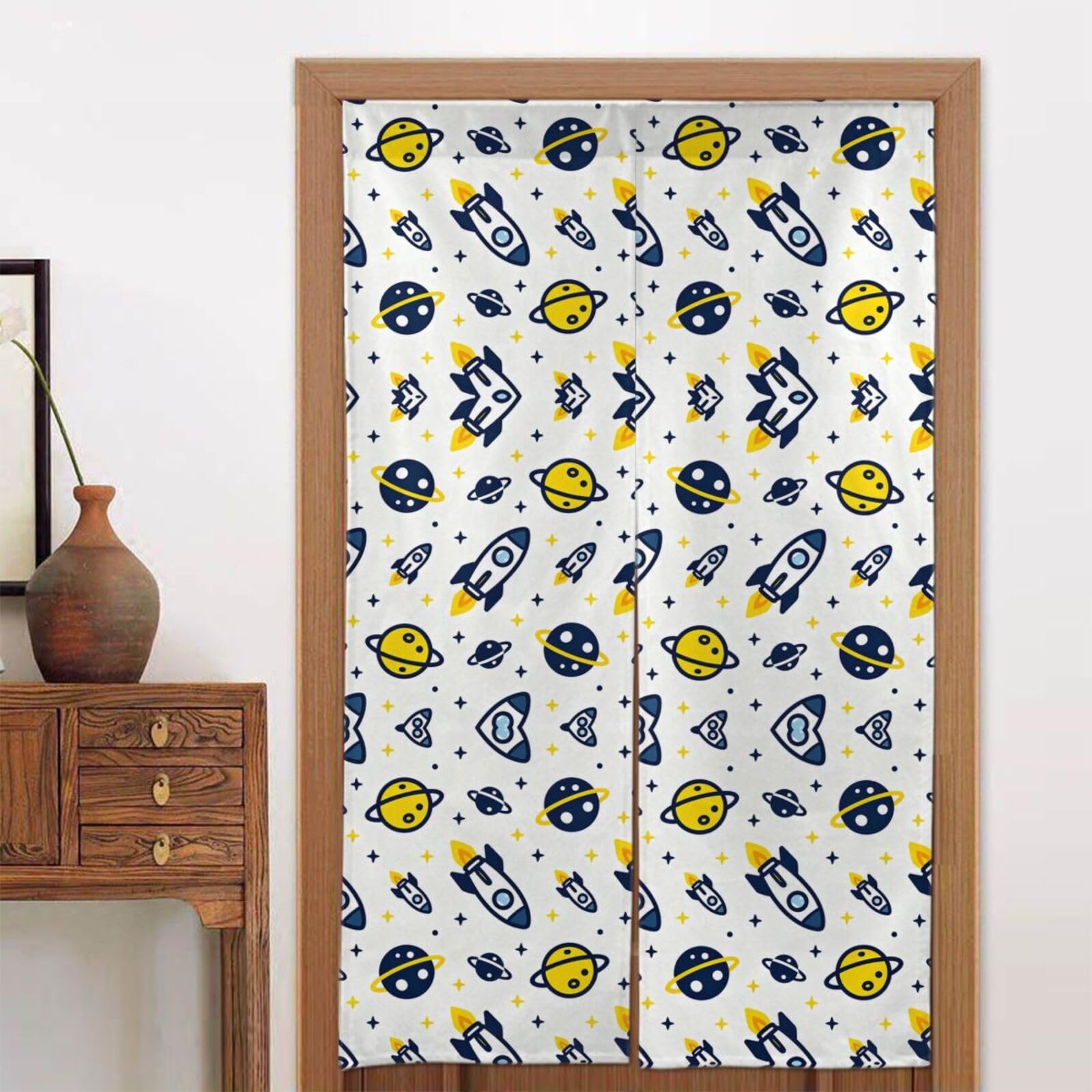 CNTDBU rockets Door Curtain 34x56 Inch-Room Divider Panel for Privacy, Entryway Screen for Kitchen Bedroom