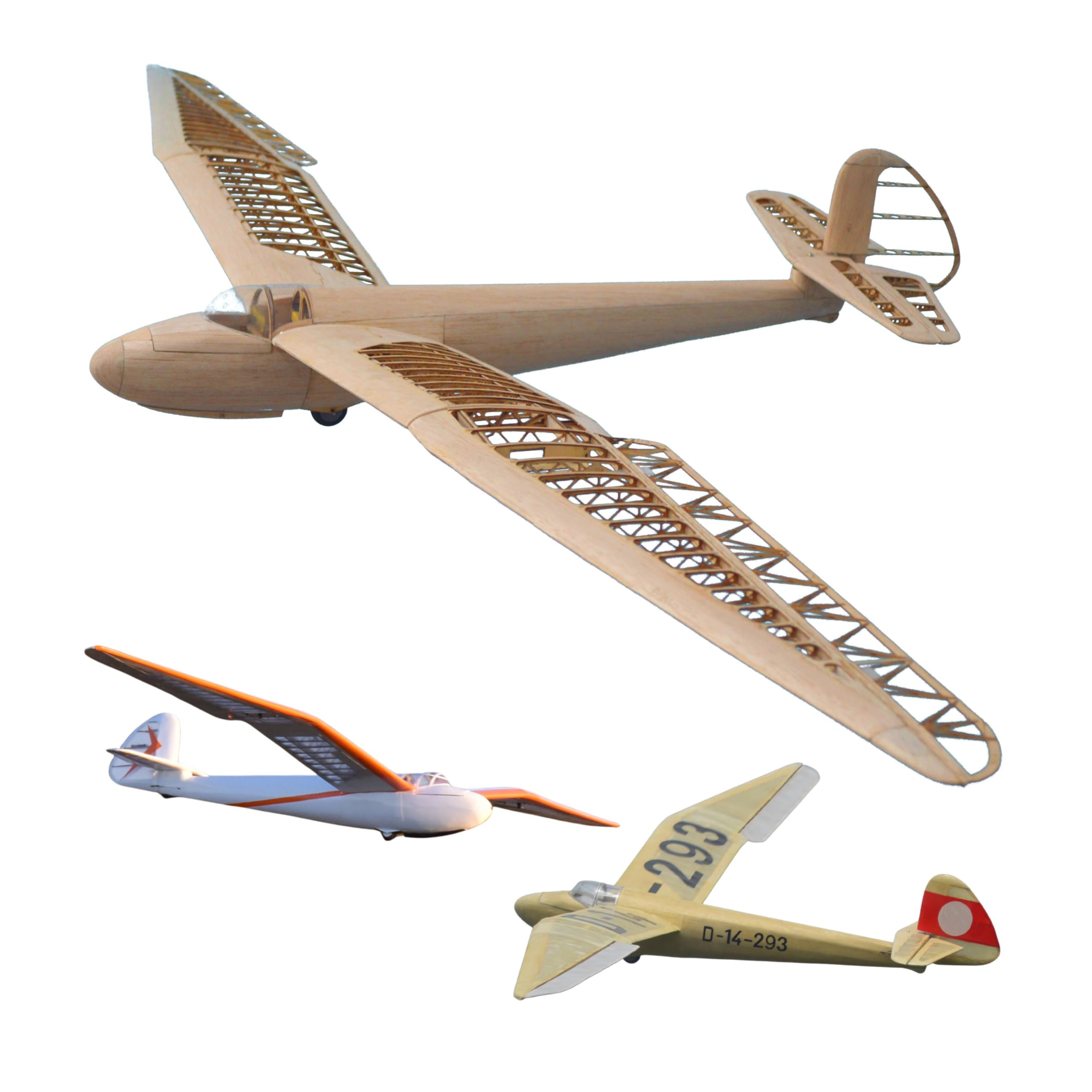 Gö-3 Minimoa Modellflugzeug Kit, Maßstab 1:12, 1422 mm Spannweite, Lasercut Holz Bauteile, SD7032 Profil, 632 mm Rumpflänge, 320 g RTF, RC Gleiter Modell Holzbausatz, Modellbausatz zum selber Bauen