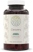 HerbEra Cleavers Capsules 400mg | Galium Aparine Dried Herb 120 Caps | Natural Diuretic Supplement