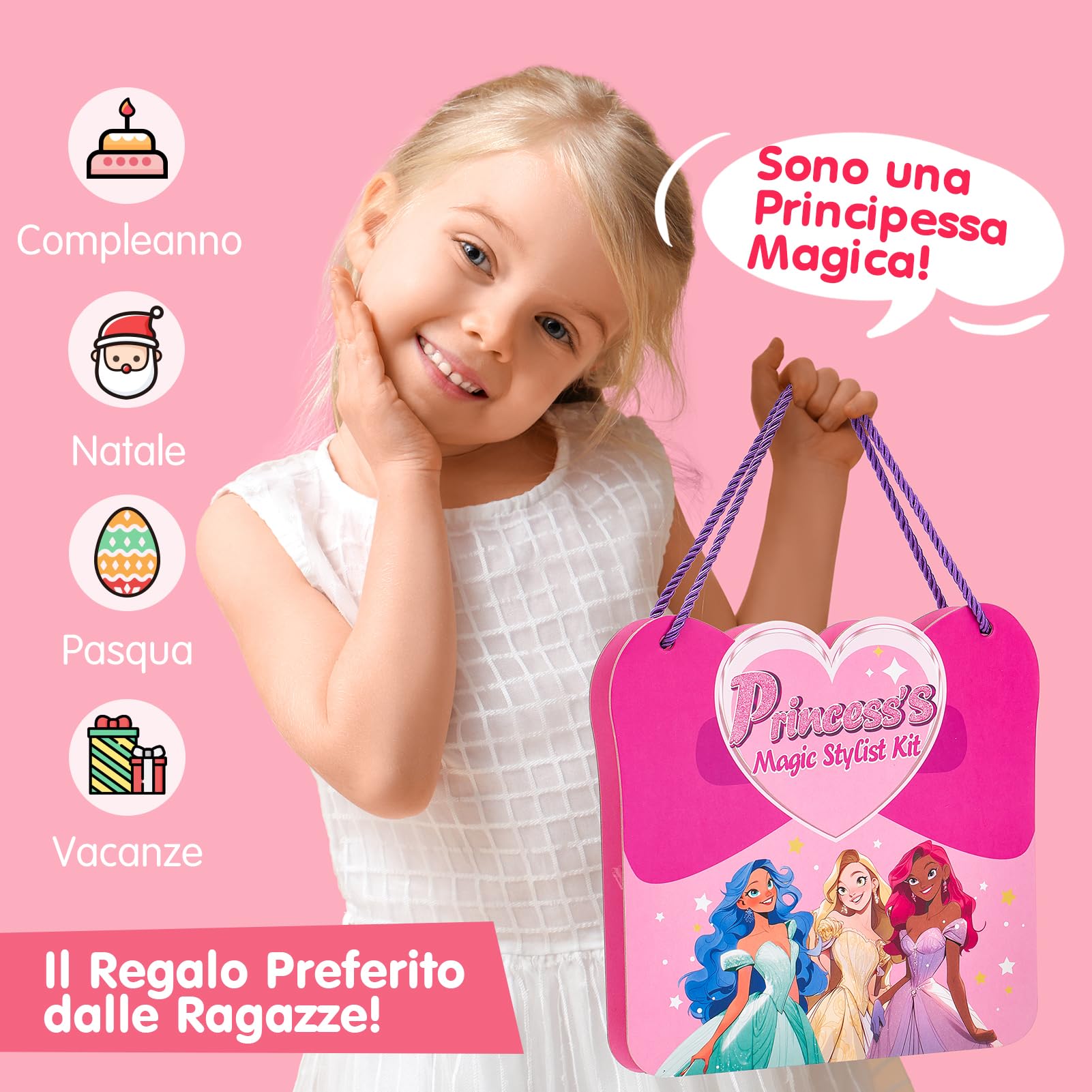 COCO&Friends Giochi Bambini 5-10 Anni - Diamond Painting Bambina con Foil Stickers, Lavoretti Creativi per Trucco, Natale Compleanno Giochi Regalo Bambina 4 5 6 7 8 Anni
