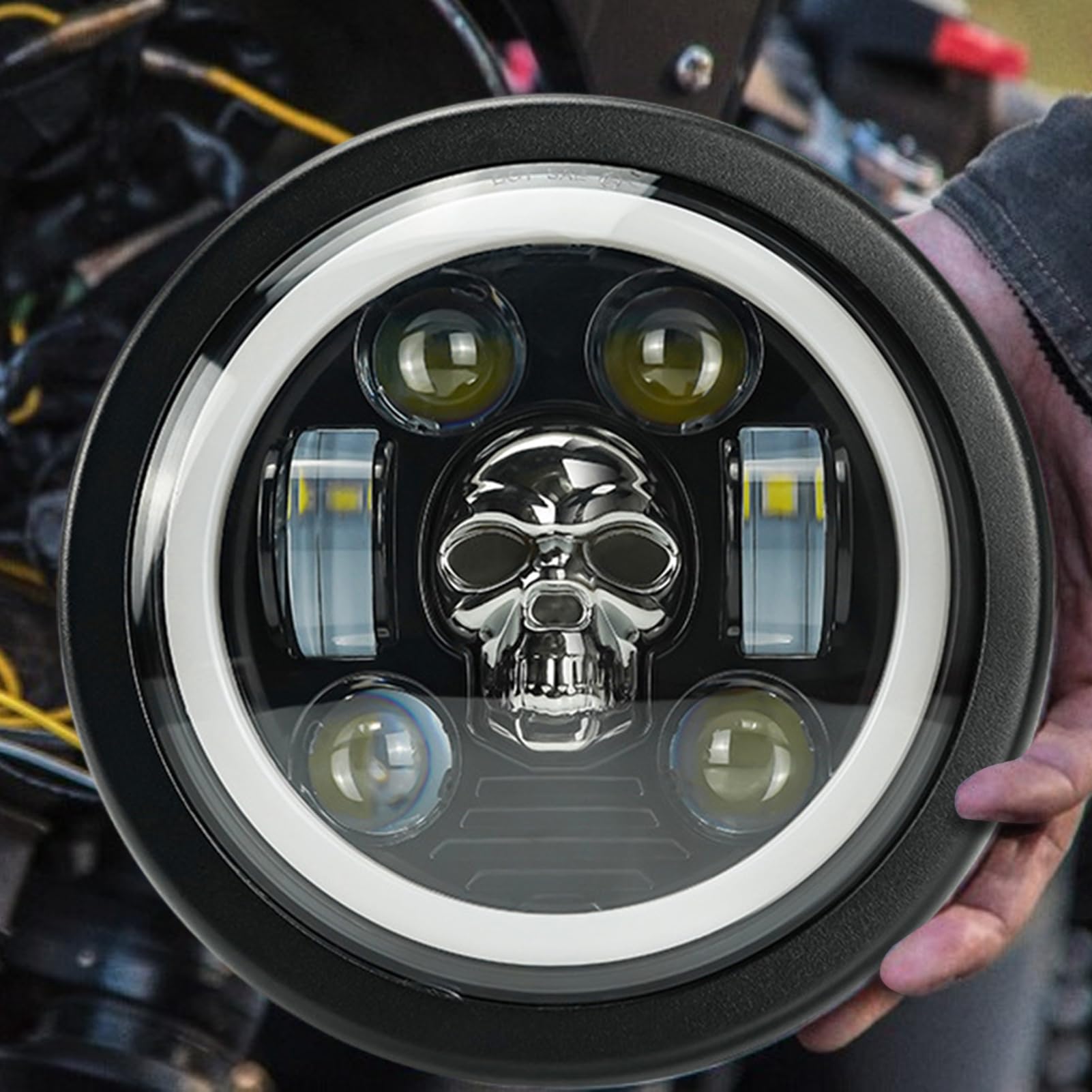 Reflektor LED do motocykli Kompatybilne części zamienne do reflektorów | Reflektor, dzięki czemu możesz bezpiecznie jeździć swoim motocyklem podczas podróży N