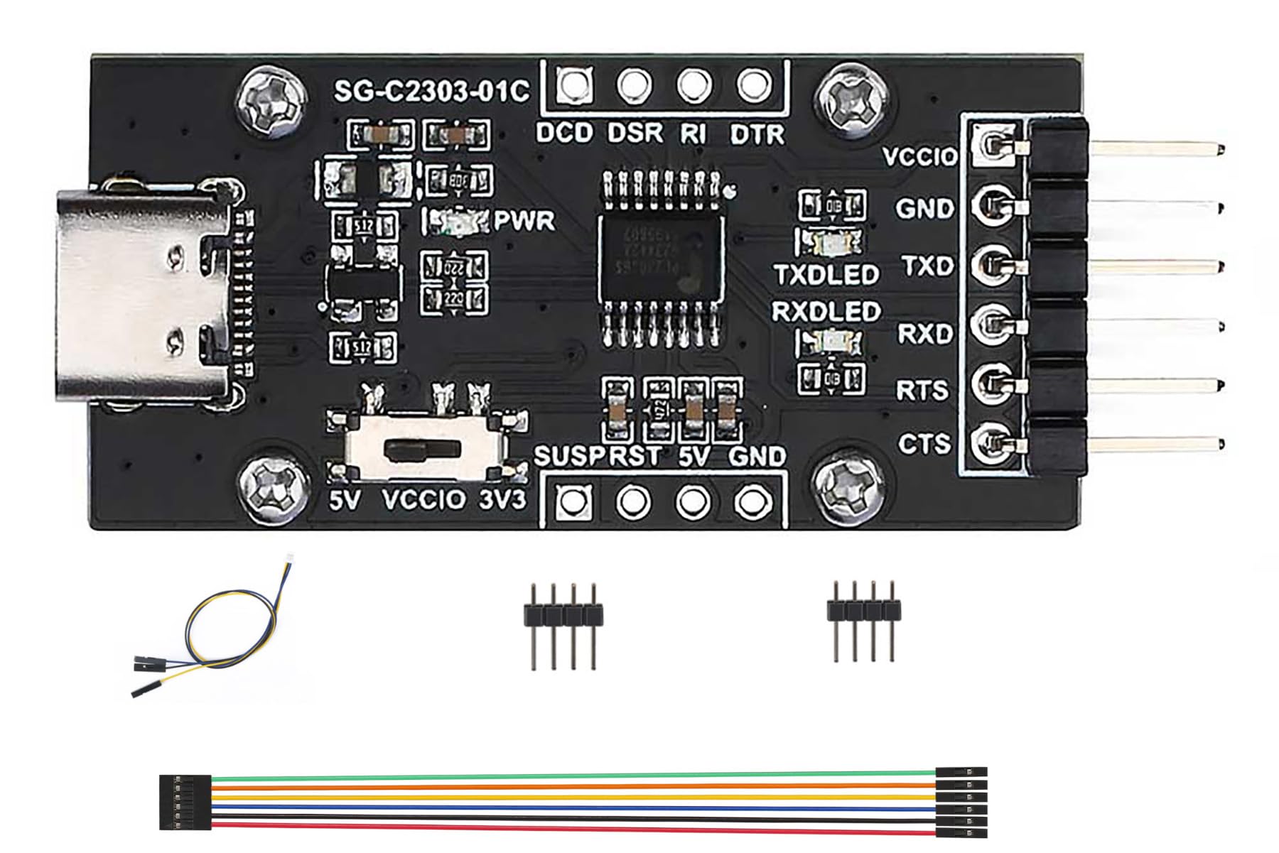 PL2303 USB to TTL UART Serial Port Module for Raspberry Pi 5 Type-C 3.3V/5V