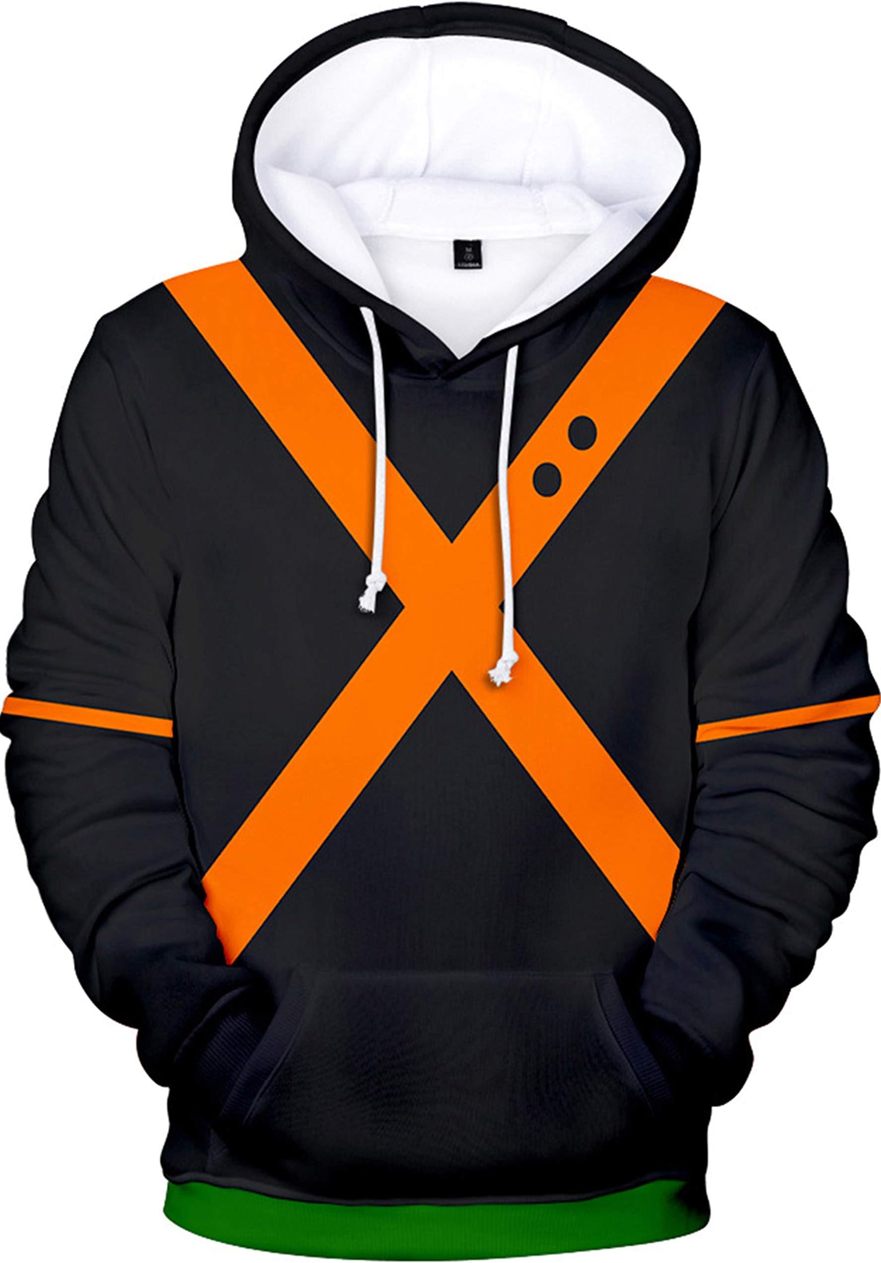 Unisex Anime Cosplay Costume Bakugou Katsuki Hooded Sweatshirt Digital Printing Hoodie Jacket, L, Version 3