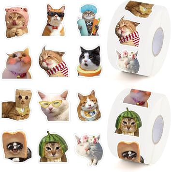 600Pcs for Cat Sticker Funny Stickers for Kids Cute Animal Stickers for Water Bottles Laptops