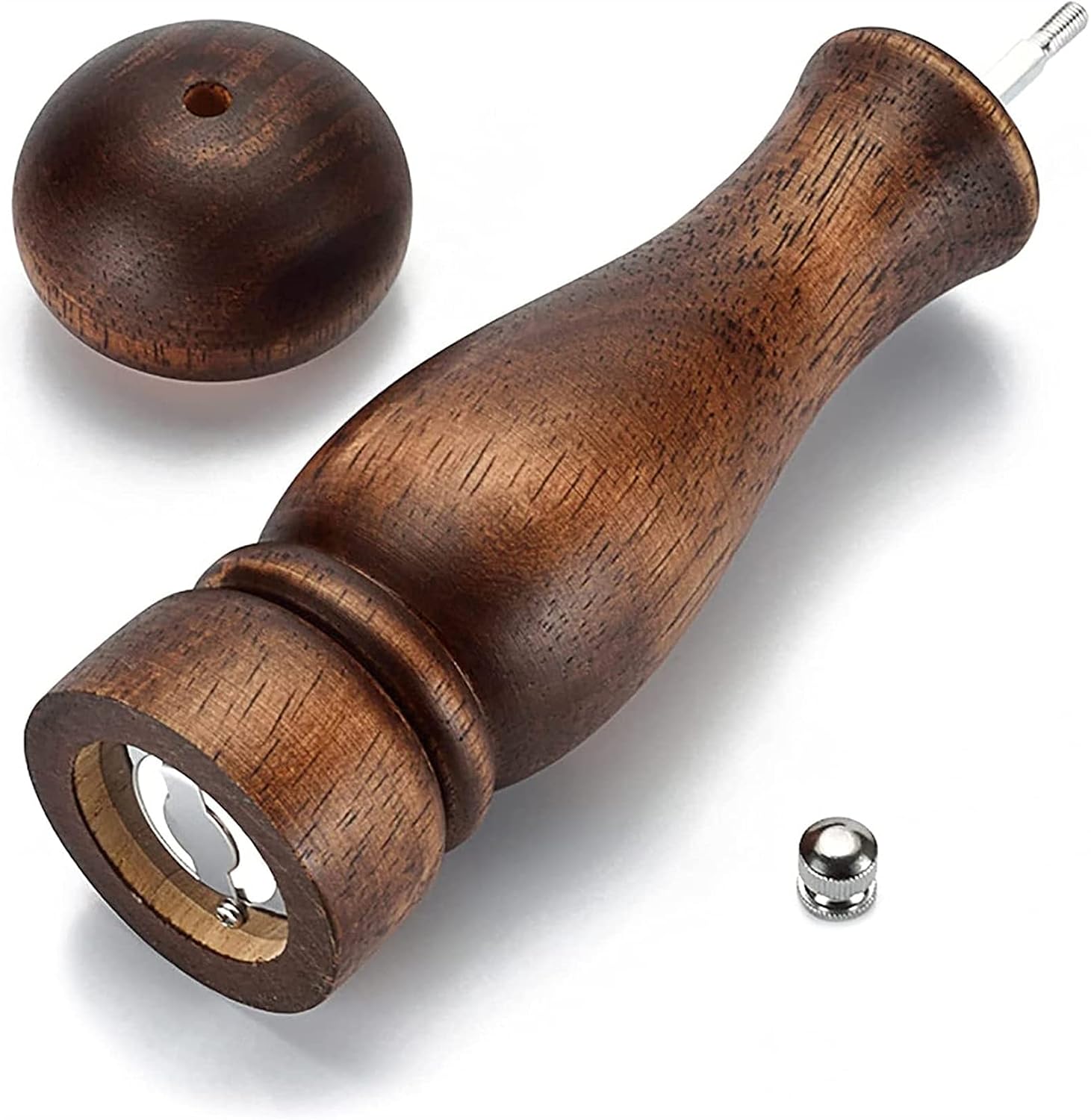 Wooden Pepper Mill Set Salt Pepper Grinder Kit Manual Mills Solid with Strong Adjustable Ceramic Grinders