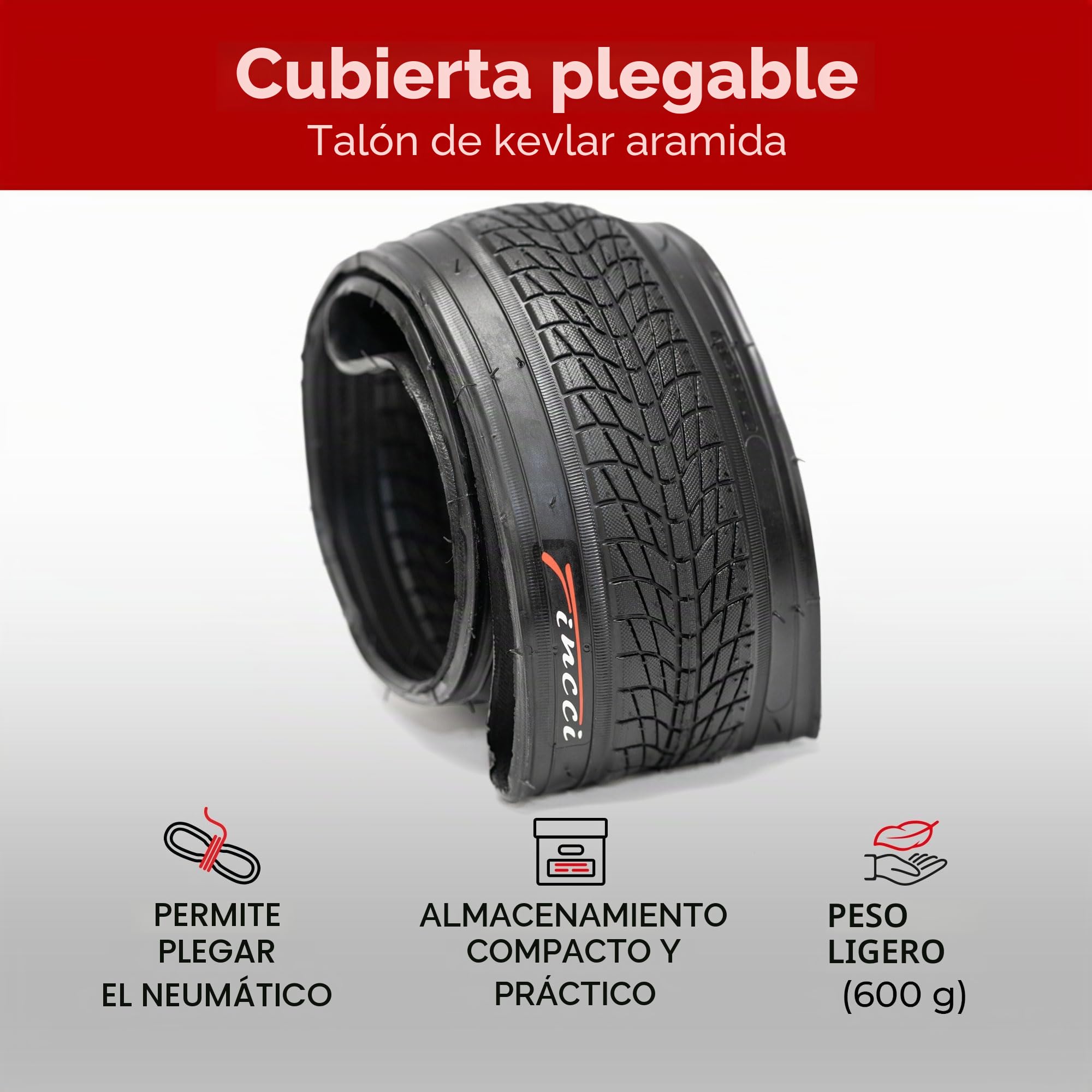 Fincci Cubiertas Bicicleta 20 x 1.75 Pulgadas - Par Plegables Neumaticos BMX 47-406 con 2X Camara de Aire Schrader, Gomas 20" para de Niño Adolescentes y Adulto, Montaña, Eléctrica y Bici Carretera