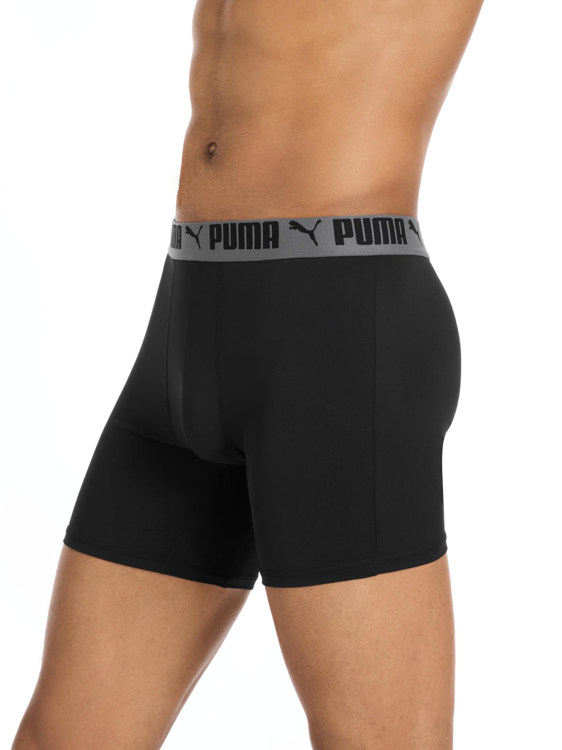 PUMA Męskie bokserki ze stretchem, 4 szt, Czarny, L