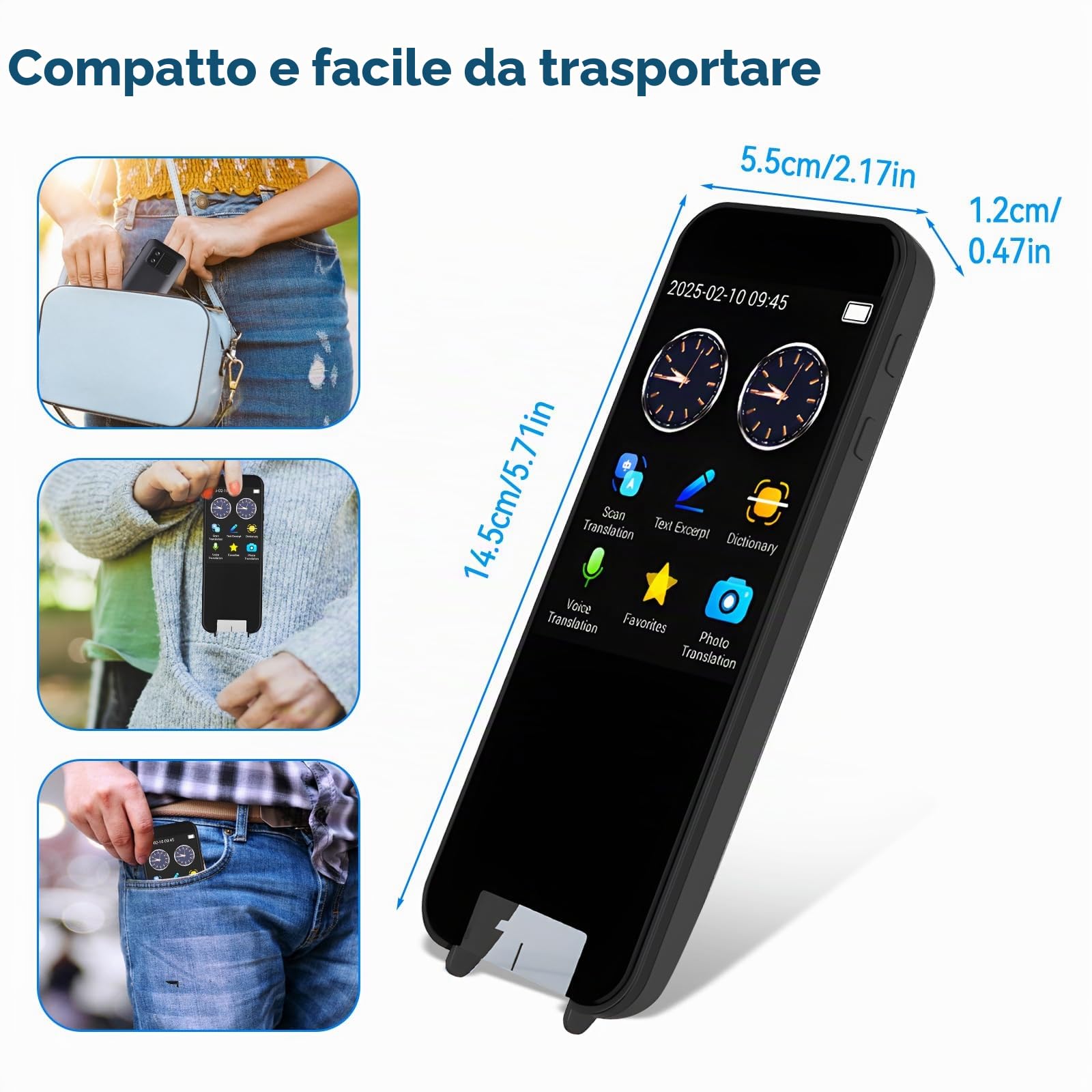 Scan Reader Pen - Penna di traduzione per 113 lingue per bambini e studenti con dislessia, scansione offline e traduzione vocale in 8 lingue, supporta la scansione in testo e traduzione di foto