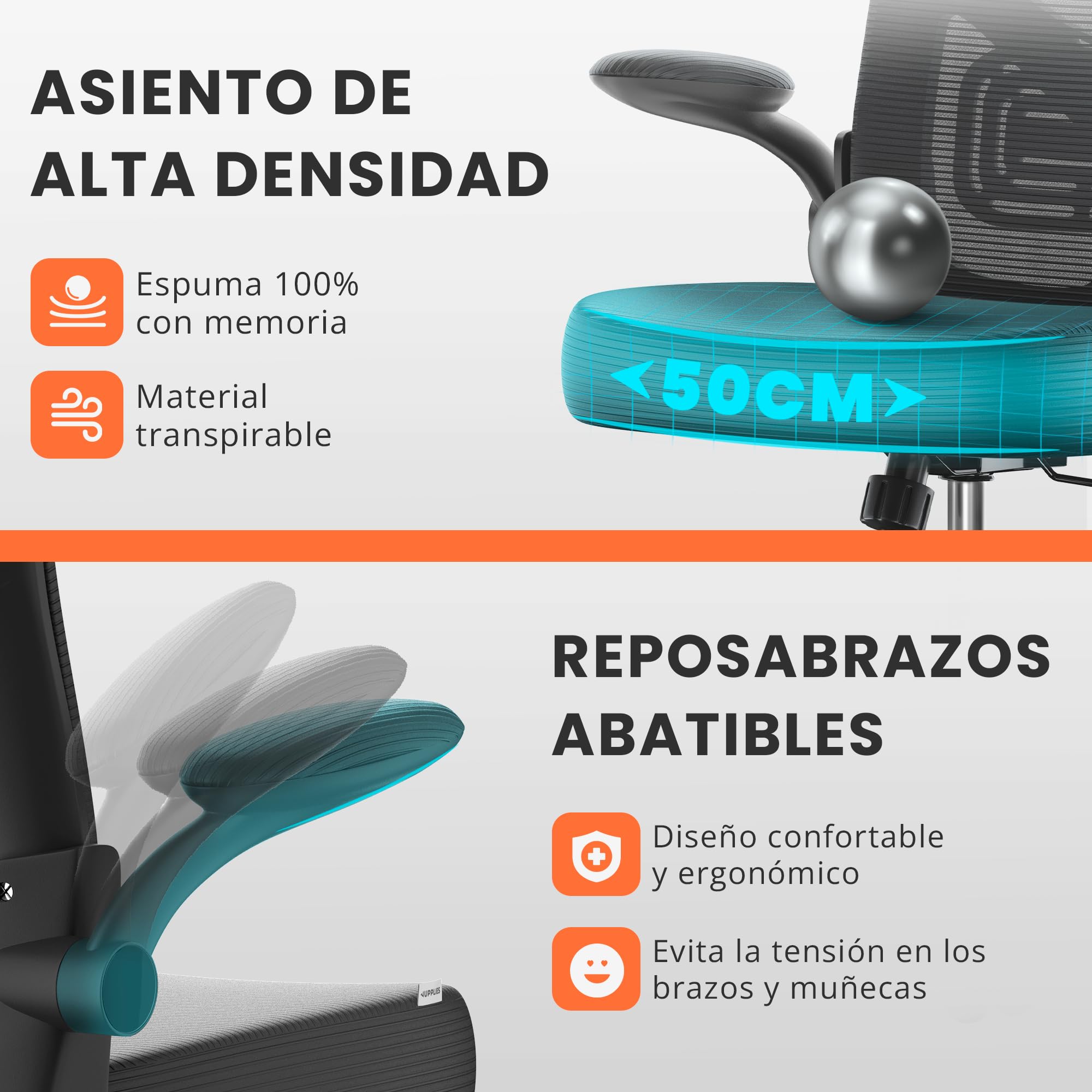 JUPPLIES Silla Escritorio Ergonómica
