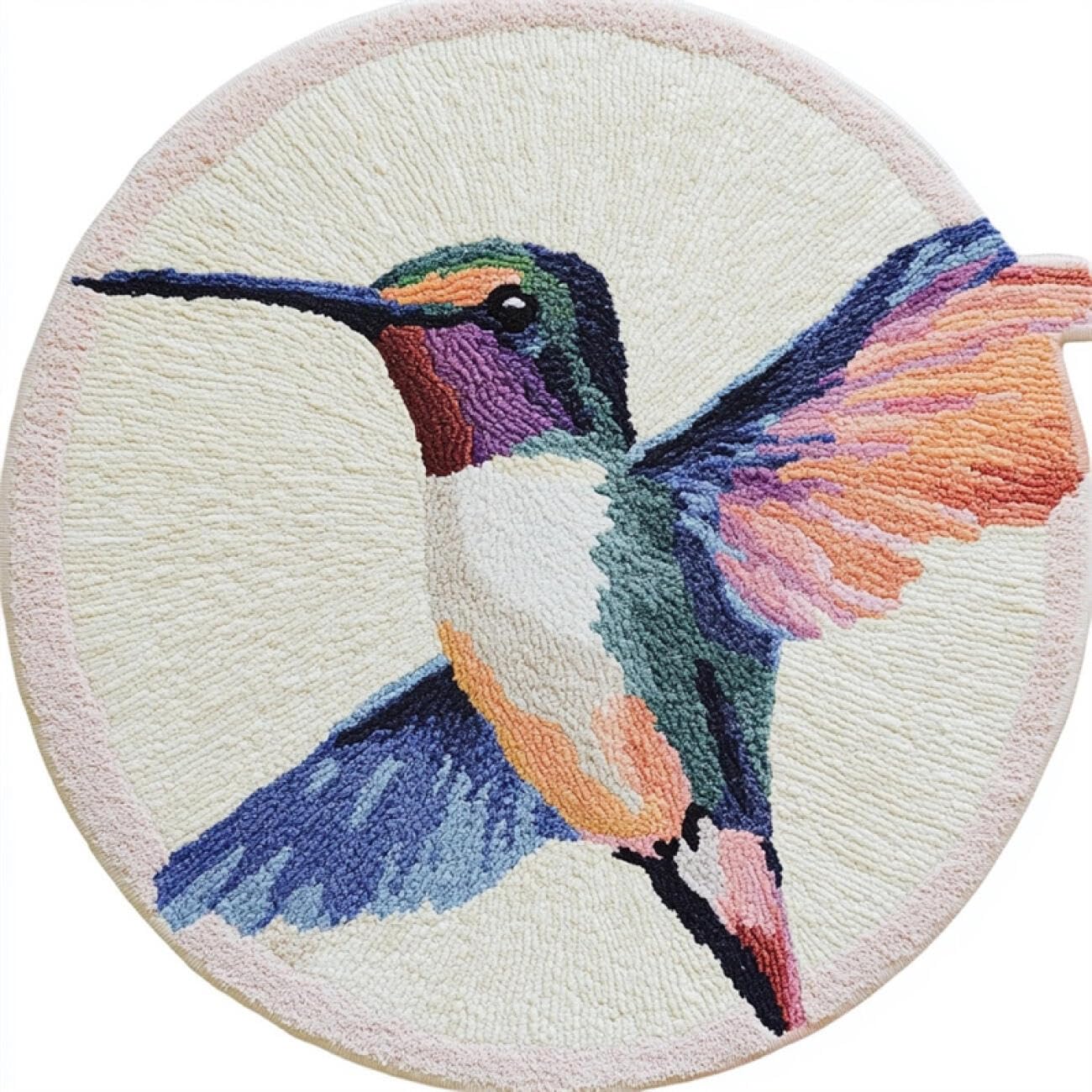Kitquiver Knüpfteppich Set Groß Farbenfroher Vogel 60x60cm | Tier Diy Knüpfhaken Set Für Erwachsene，Geschenk Für Familie Und Freunde，Handarbeit Geschenk