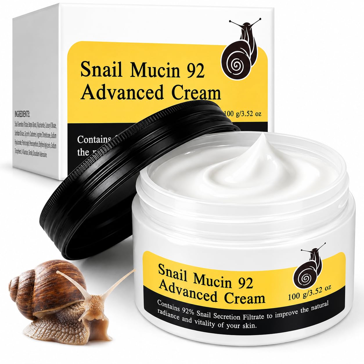 Snail Mucin 92% Repair Cream 100g, Face Moisturizer Hydrating Repair Face Cream for Dry & Sensitive Skin, All Skin Types-image-12