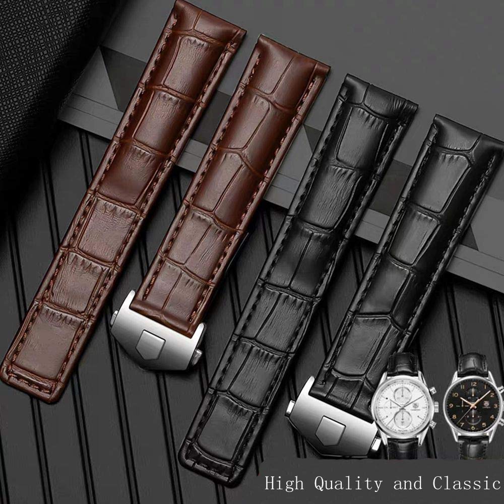 Pasek do zegarka z prawdziwej skóry w stylu krokodyla z niebieskimi szwami do zegarka Tag Heuer Monaco & Targa Florio modele 19 mm 20 mm 22 mm