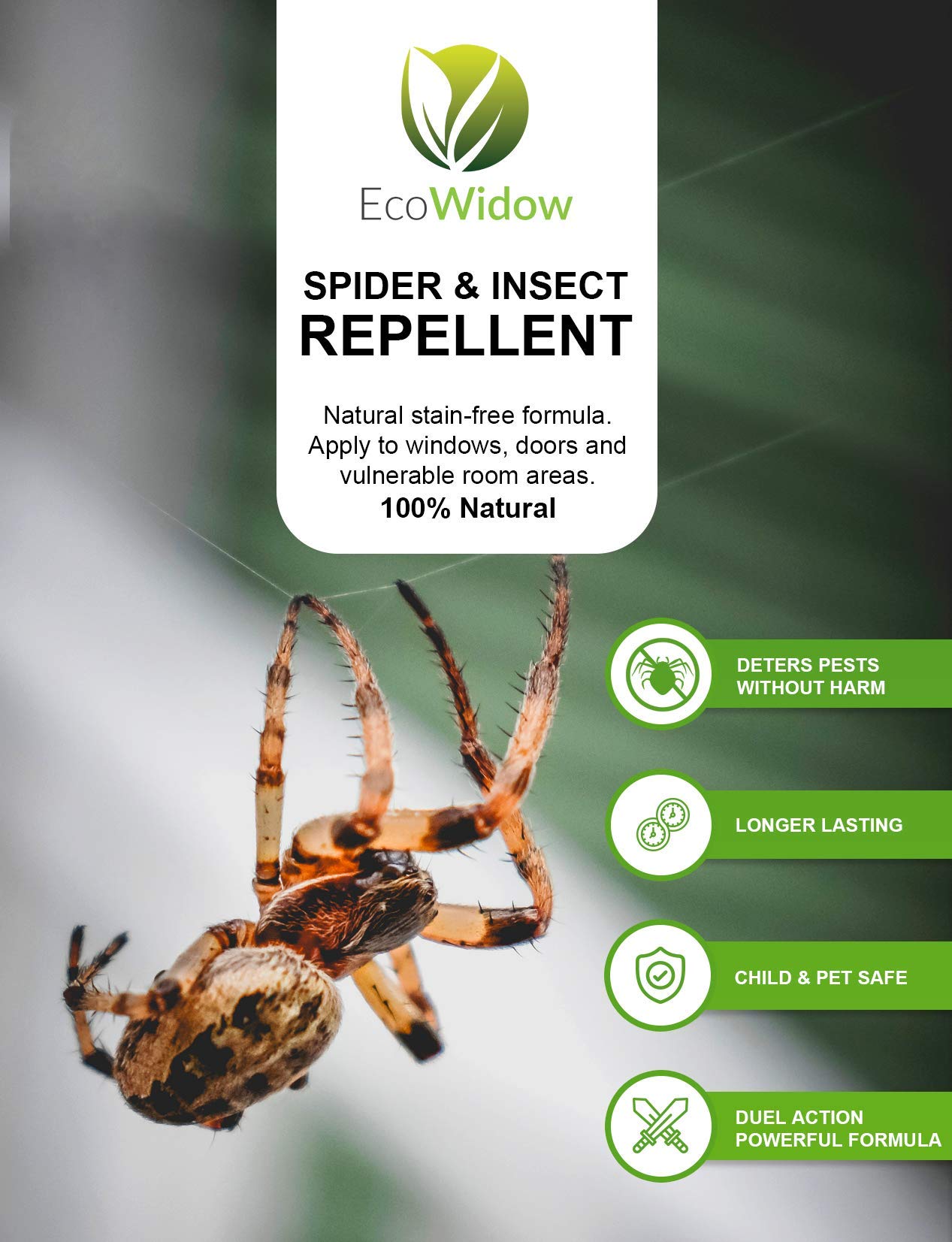 Buy EcoWidow Spider Repellent Spray, Natural Insect Repellent Spray for