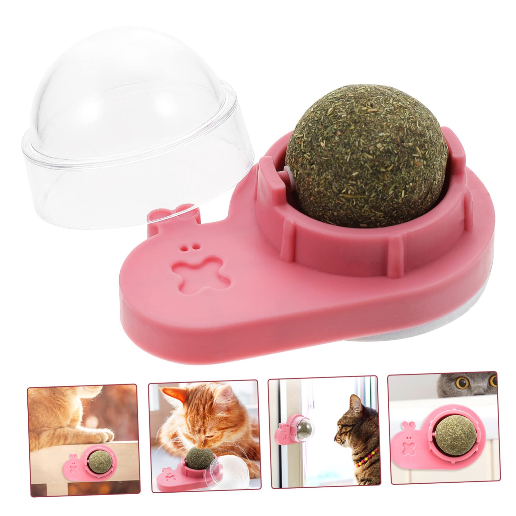 Kisangel 4piezas Pelota De Catnip para Gatos Interactiva Juguete para Mascotas Snack y Limpieza Pared para Gatos Pequeños y Gatitos