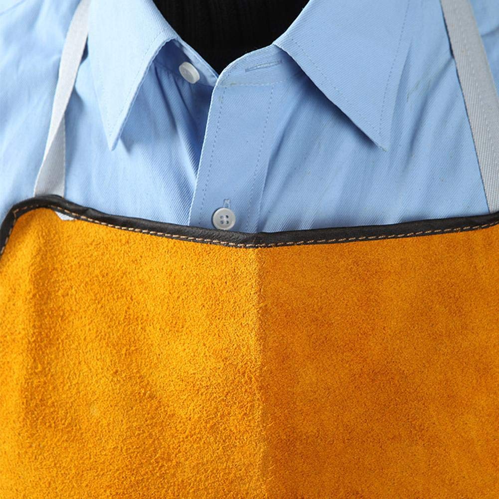 Tablier De Soudeur Tablier De Travail en Cuir pour Homme Femme, Anti-fouling Prévention Incendie pour Le Soudage Électrique La Métallurgie Usinage
