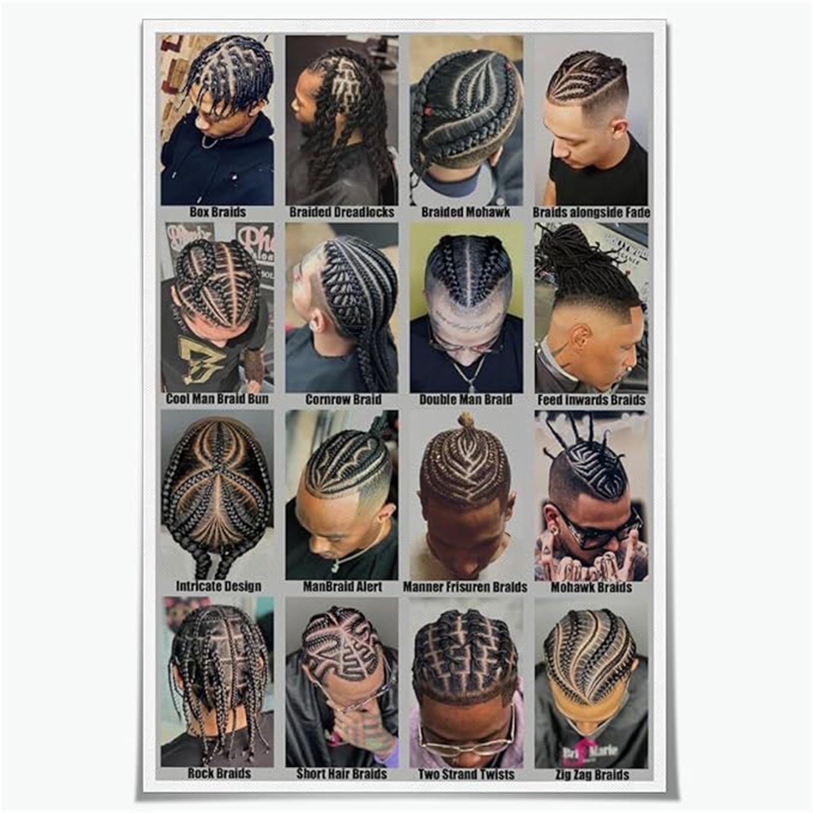 Modern Barber Shop Poster Vintage Haircut Art Print for Barbershop Wall and Salon Decor(Unframed,12x18inch(30x45cm))