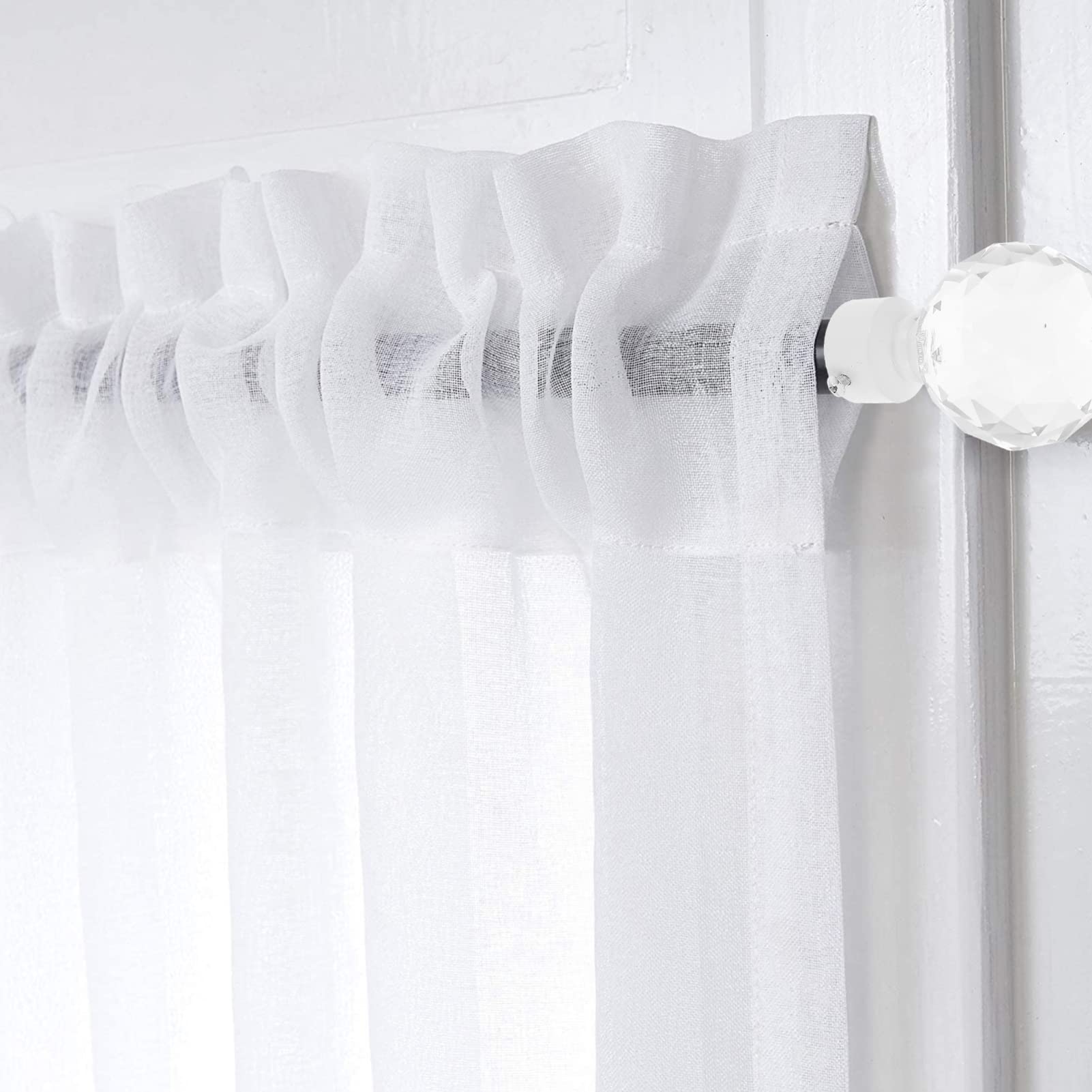 Gatuida Embouts Décoratifs et Cristal Blanc Lot de 2 Pièces pour Tringle à Rideaux en Fer Design Élégant pour Décoration de Fenêtre et Chambre à Coucher
