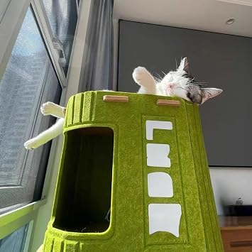 Multi-layer Felt Cat House, Multi-functional Cat Tower, Cat Bed, Cat Climbing Frame with Integrated Cat Mat, Suitable for Large Cats and Multiple Cats, Compact, Safe, Scratch Resistant
