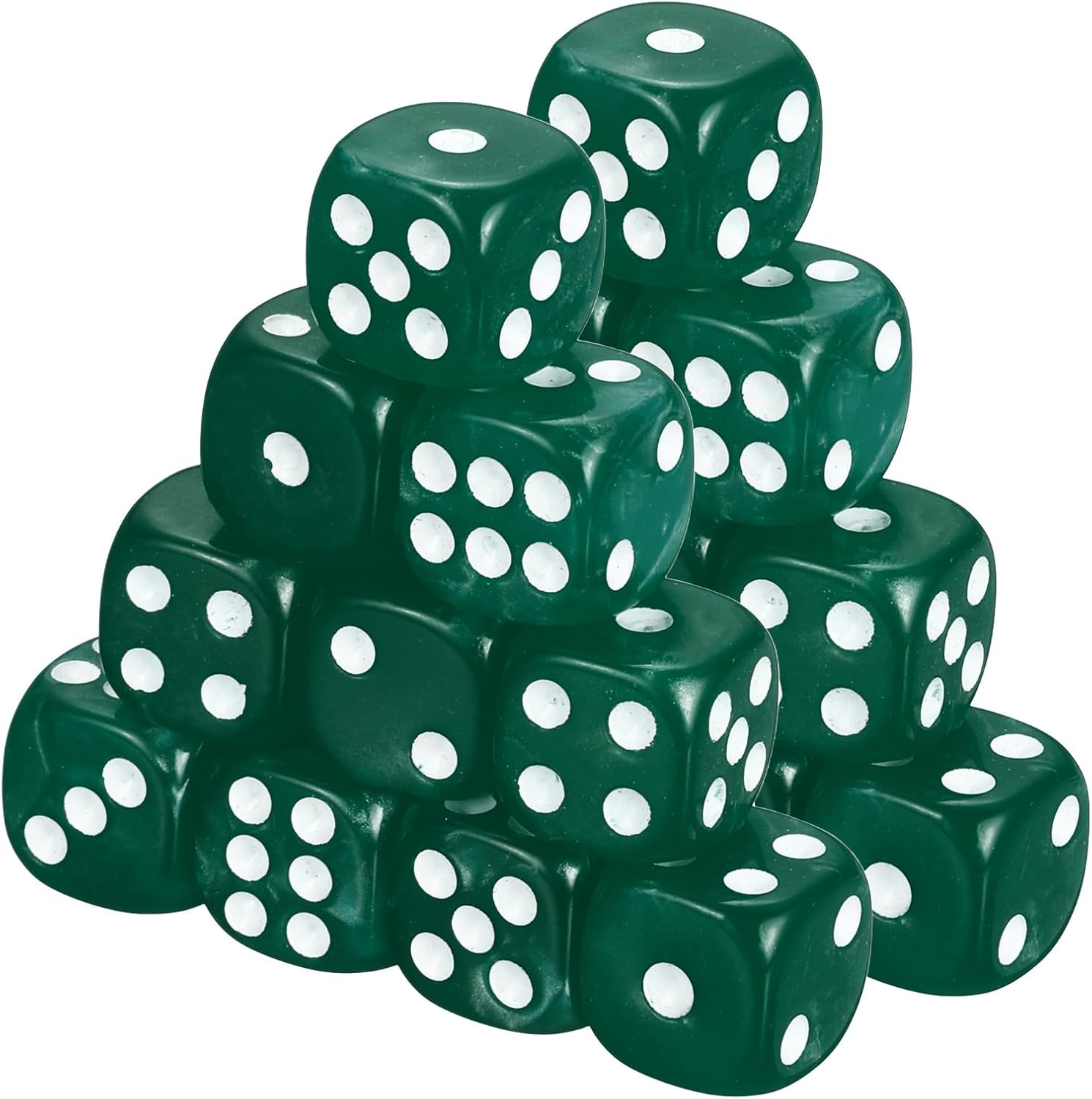 12mm Polyhedral Dice, Square Acrylic 6 Sided Pearl Pattern Dice Perfect for Board Games, Table Game & Classroom Teaching (Gold, 36pcs)