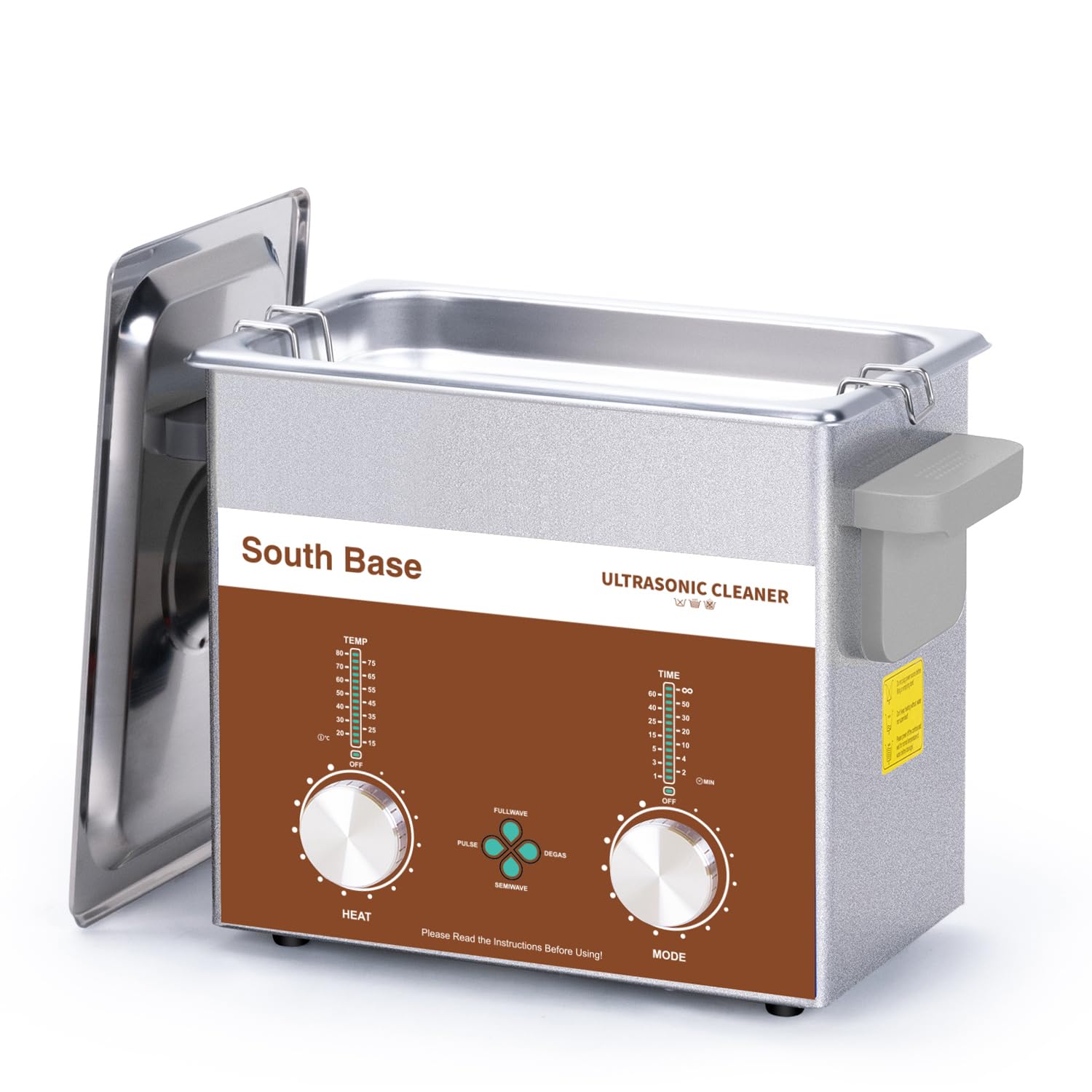 SOUTH BASE Pulitore a Ultrasuoni, 3L 120W con Cestello per Pulizia, Timer e Riscaldatore, Pulitore Sonico Codificato per Pulire Gioielli, Occhiali, Monete.