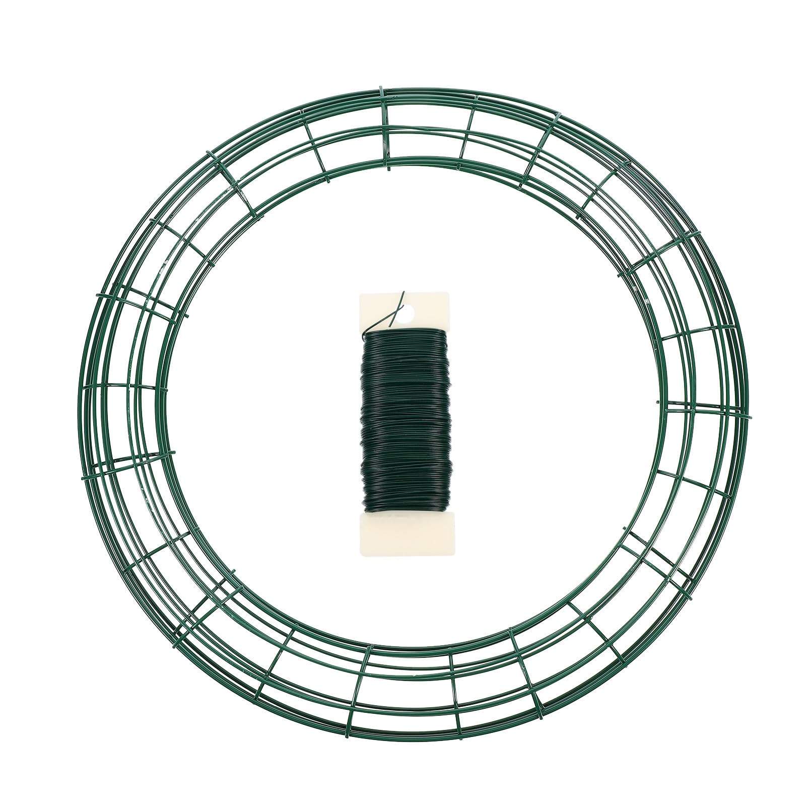 Aro para corona Navidad redondo de alambre verde: pack de 3 piezas para bases de flores
