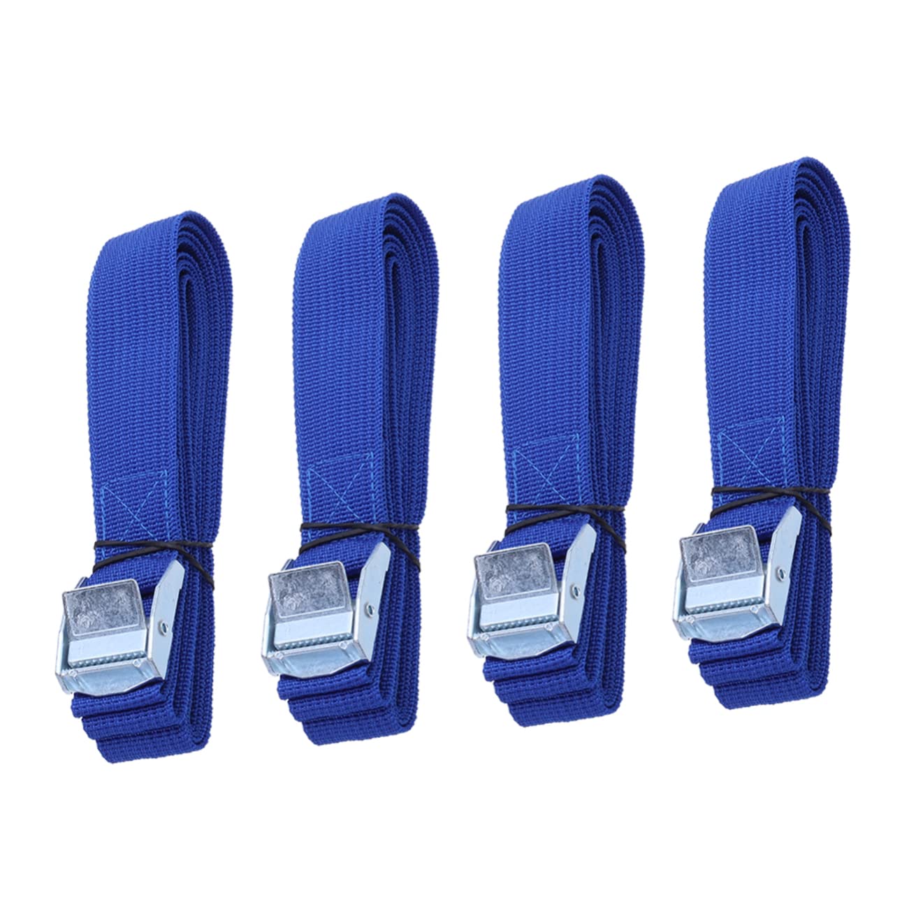 10stücke Teiliges Zurrgurte Aus Dickem Nylon Mit Stahl-Schnellverschluss Lange Ladungssicherung Gurte Robuste Spanngurte Für Dachgepäckträger Kajaks Koffer Und Transport Blau