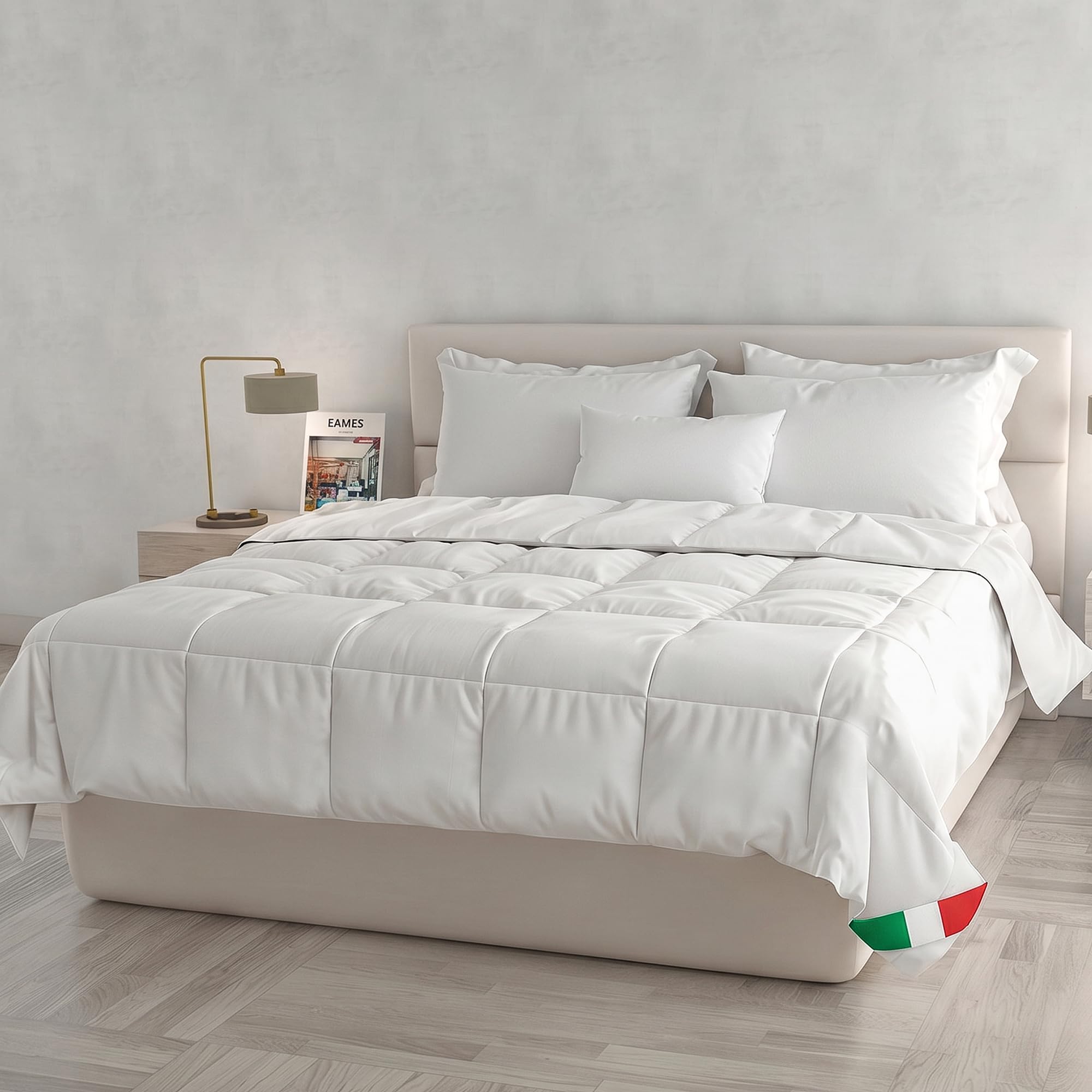 Italian Bed Linen Prestige letnia kołdra, biała, pojedyncza, 150 x 200 cm (IE-PR-bianco-1P)
