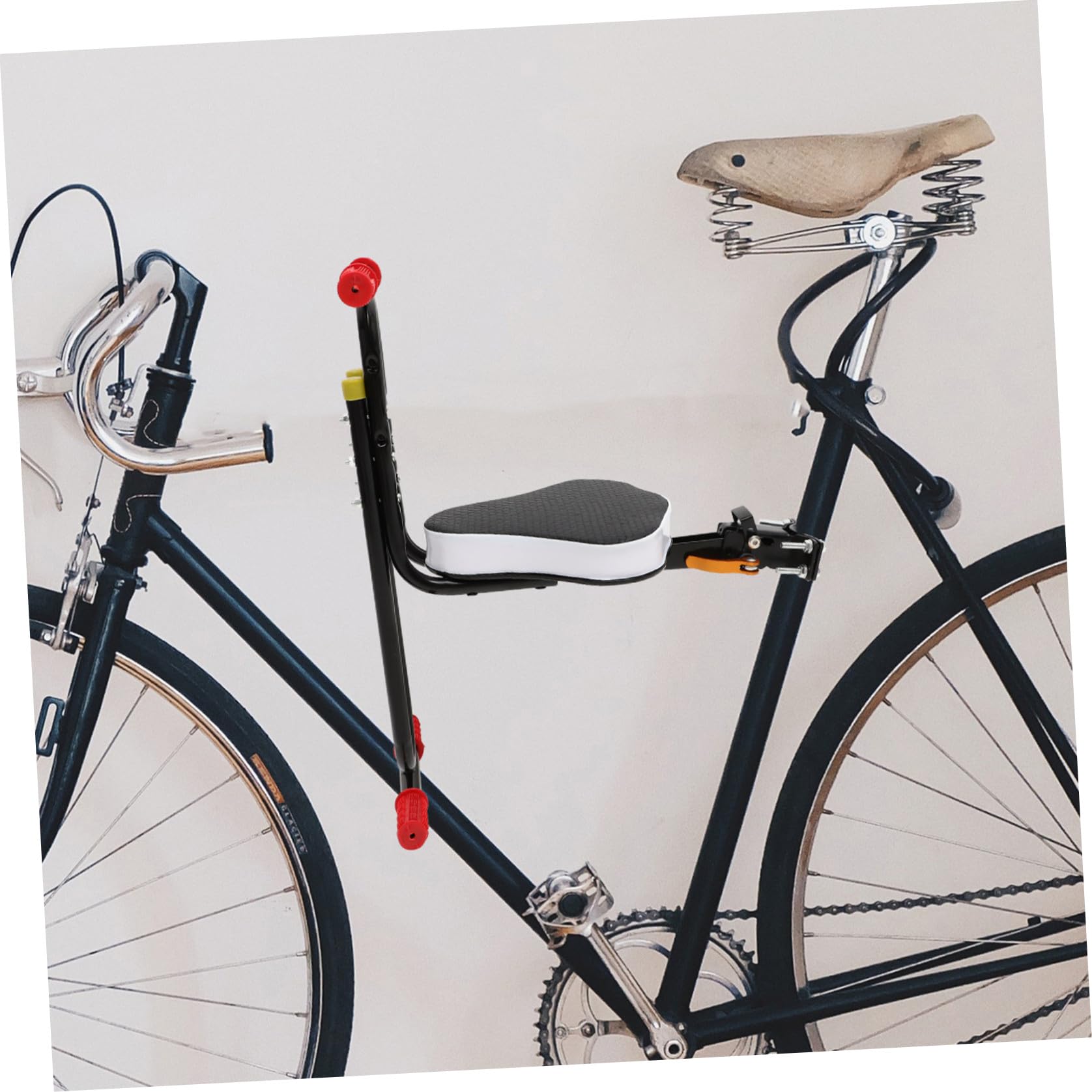 Seggiolino Bambini Bici Anteriore, Seduta in Lamiera D'acciaio Nera | Seduta Fissa Integrata, Supporto senza Saldatura Rinforzata, per Bici Elettrica e Bicicletta