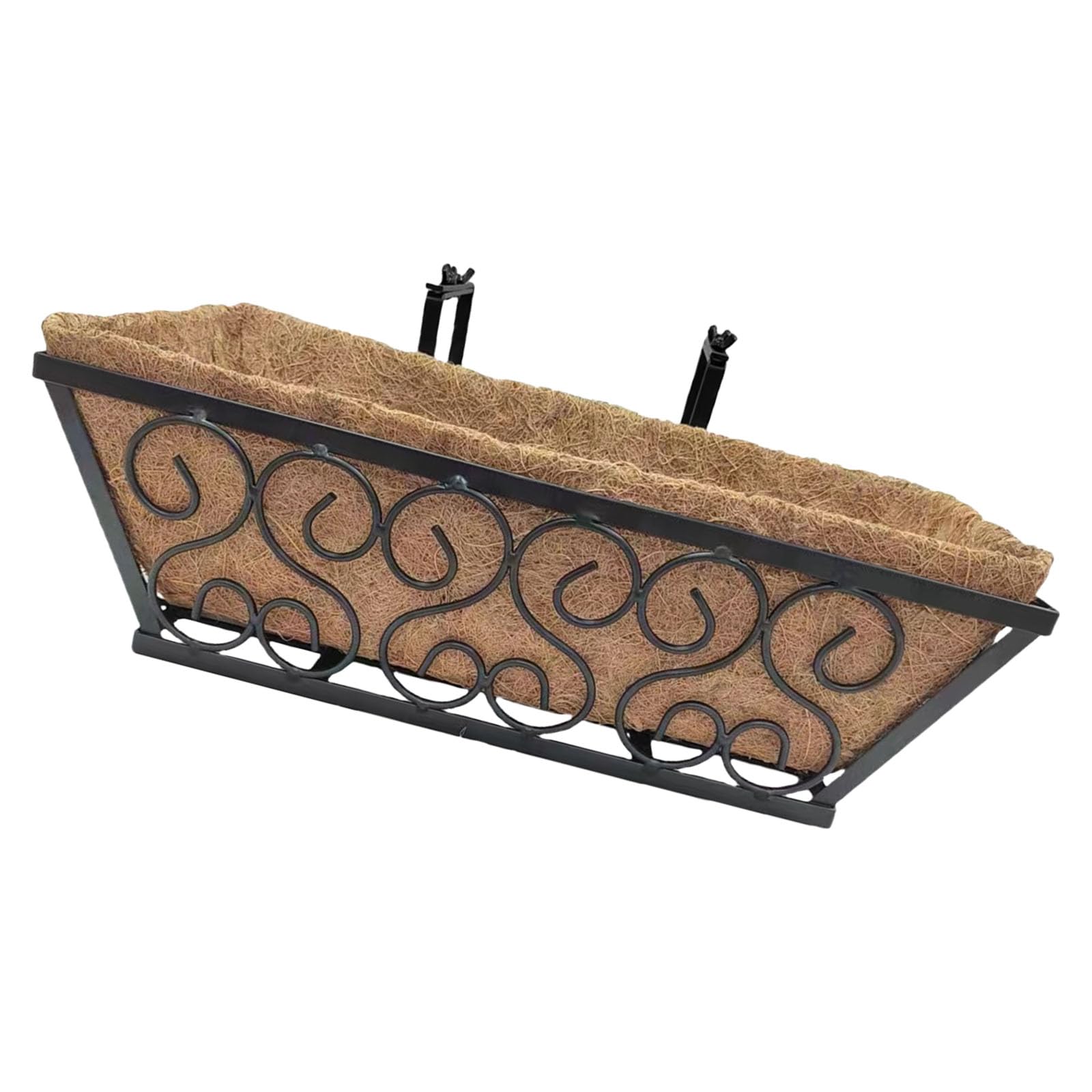 Shurhome Durability Wrought Iron Planter Decorative Plant Holder Hanging Gardens Basket for Patios Yard Balconies Plant Holder