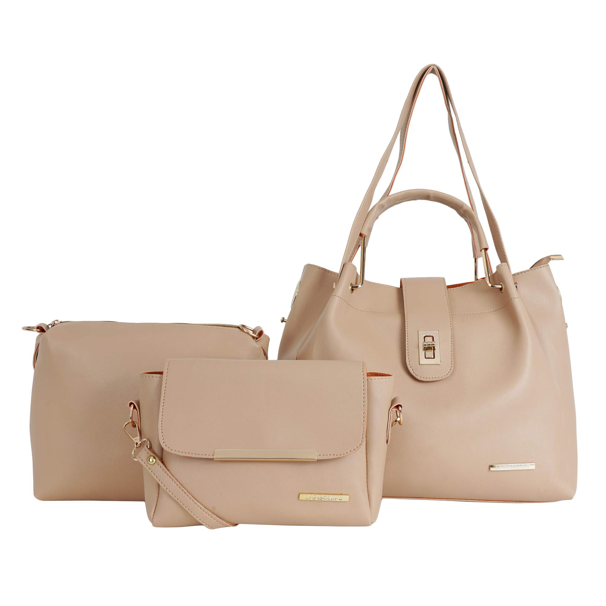 LAPIS O LUPO Women Handbag Combo (Beige) (Set of 3) (B083ZZCR5L) Amazon Price History, Amazon Price Tracker