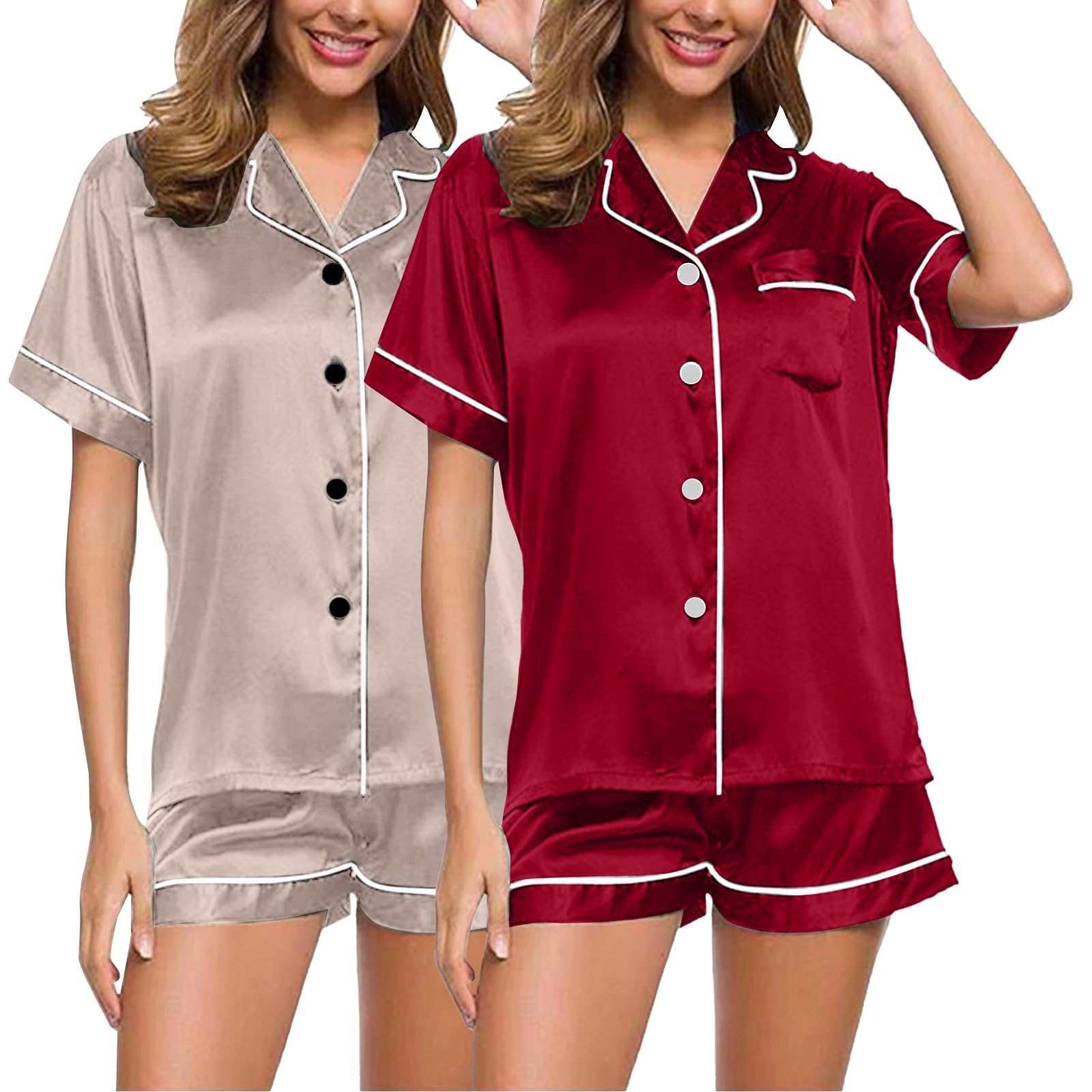 Conjunto de pijama de algodón para mujer,Camisa de noche larga 100% algodón