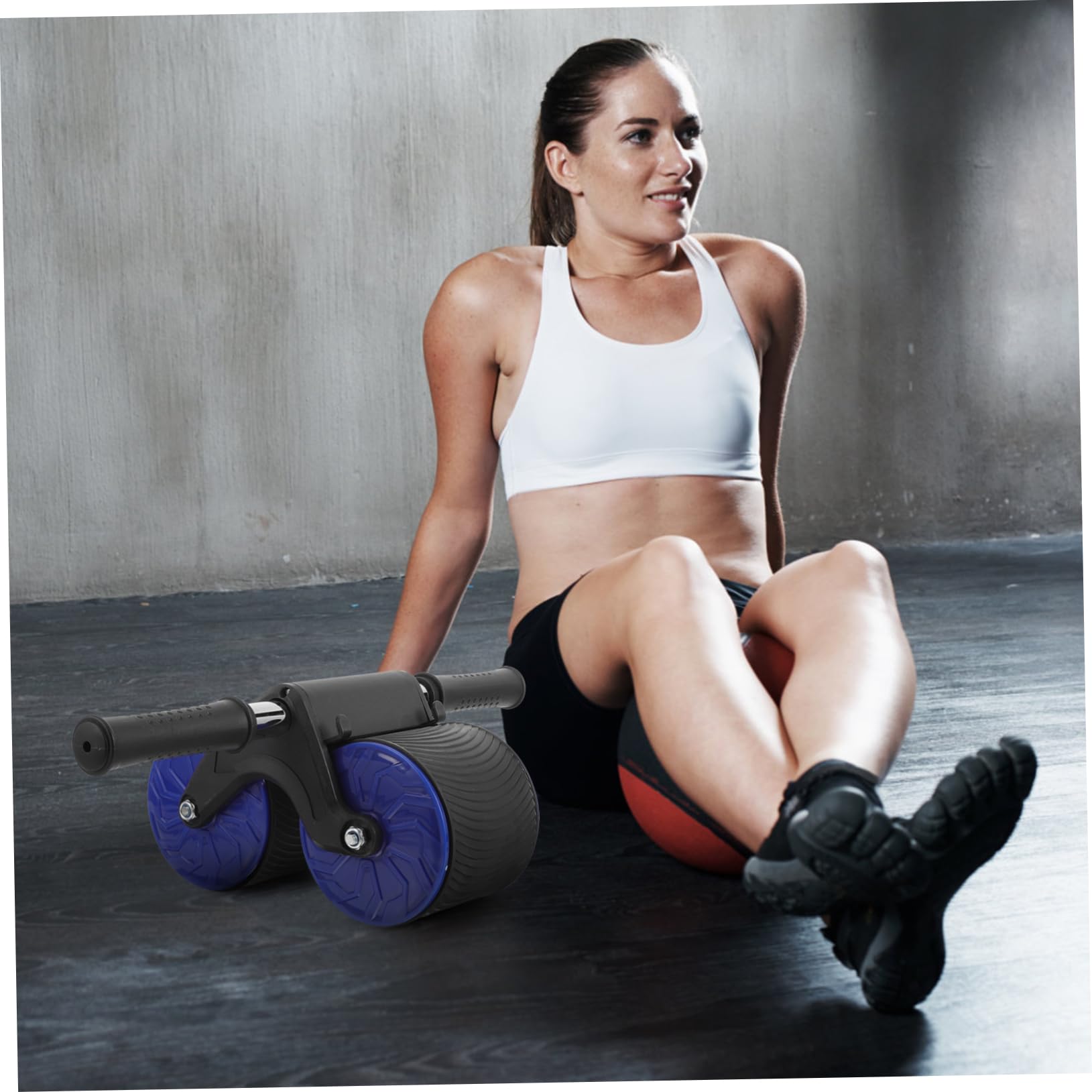 Mikinona Ruota Addominale Fitness Con Due Rulli Per Allenamento Dischi Con Cuscinetto Rotante Per Esercizi Addominali e Gambe Supporto Yoga Rotante