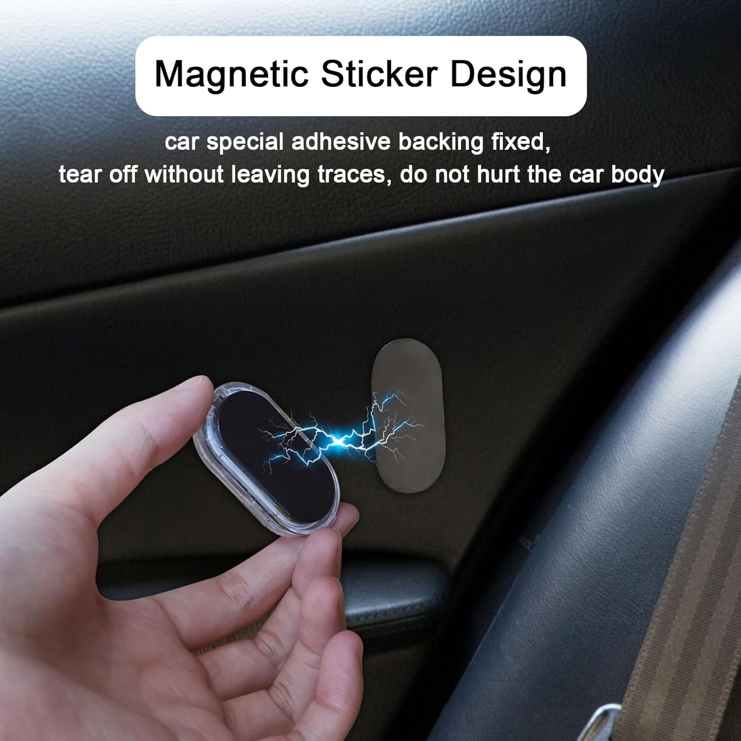 2 Pcs Car Led Interior Lights, 7 Colors Footwell Lights for Cars Interior Ambient Lighting USB Rechargeable Wireless Touch Car Light for Boot, Doors, Armrest Boxes, Sitting Areas