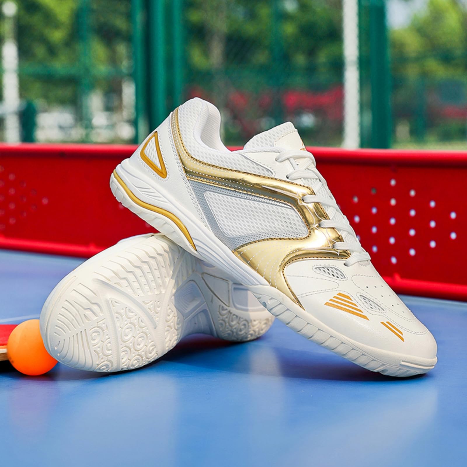 JiuQing Męskie buty tenisa stołowego obuwie sportowe badmintona tenisa | gumowa podeszwa mikrofibra, wygodne i przewiewne, antypoślizgowe, do siatkówki squasha pickleballa sportów rakietowych