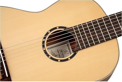 Miniatura 8 de Ortega Guitars Family Series Pro - Guitarra clásica de nailon de 7 cuerdas con bolsa derecha completa R133-7